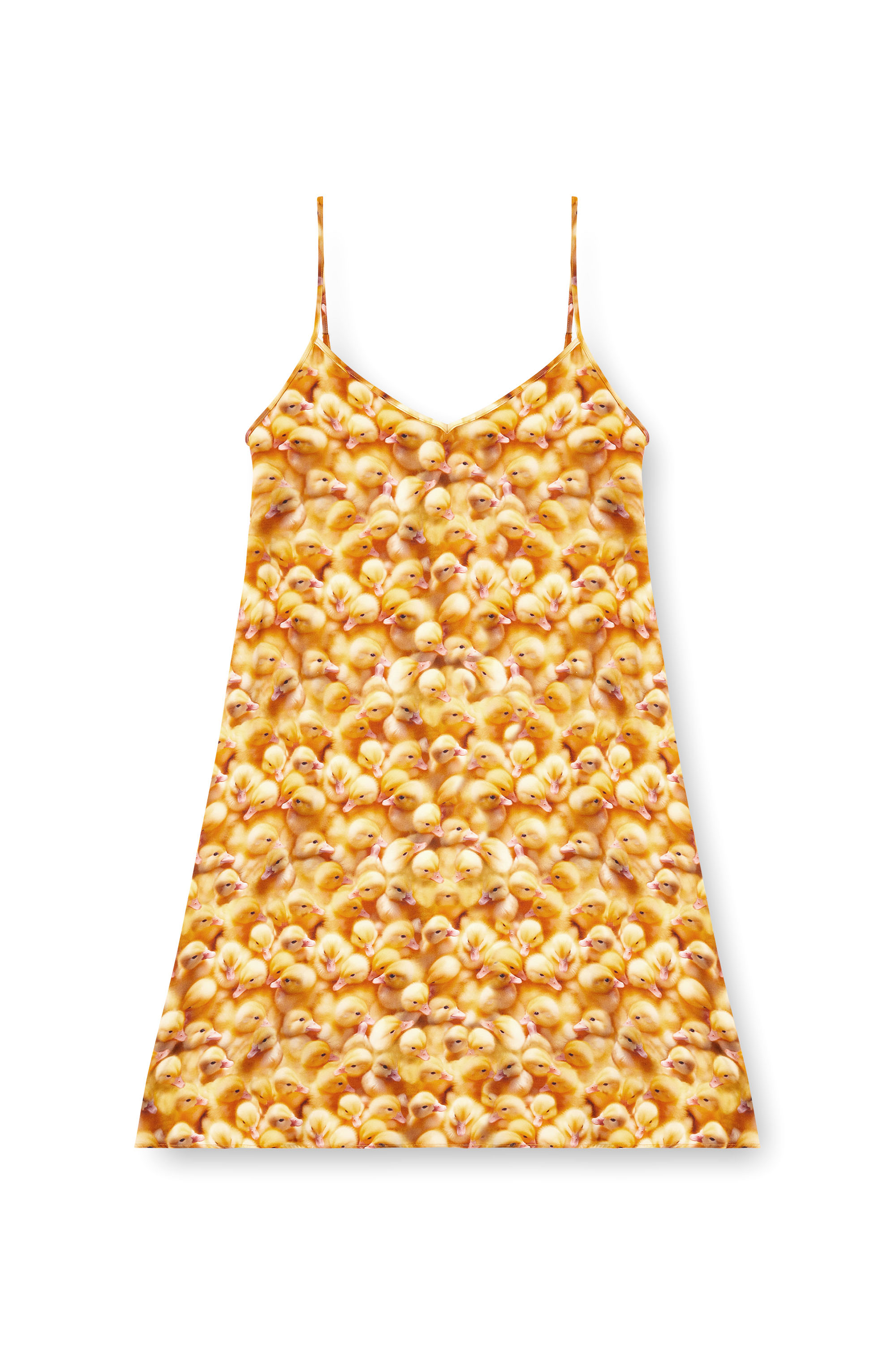 D-ULCET, Yellow Diesel - D-ULCET, Woman's Mini dress in viscose with all-over print in Yellow - 2