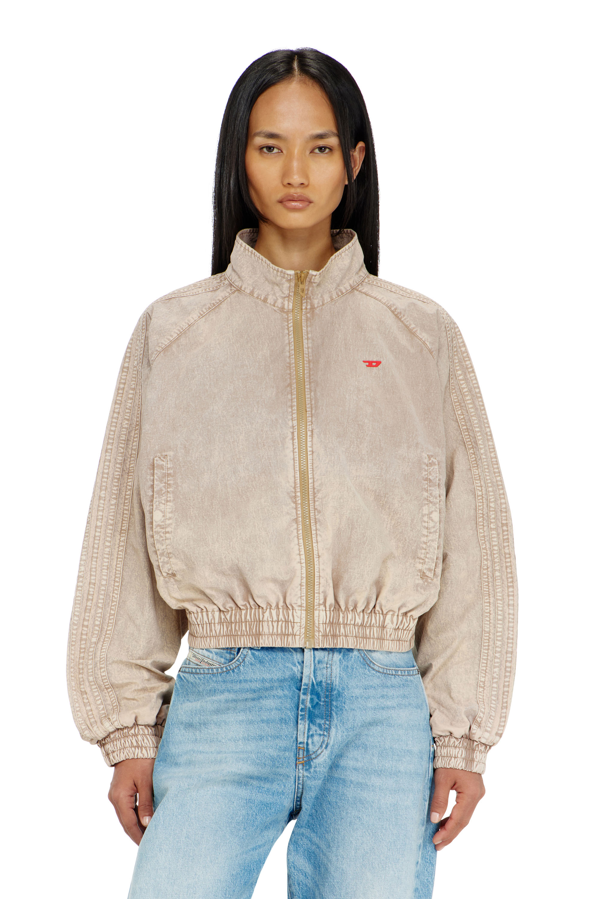 Diesel - G-ARDEN, Woman's Windbreaker in treated Taslan in Beige - 1