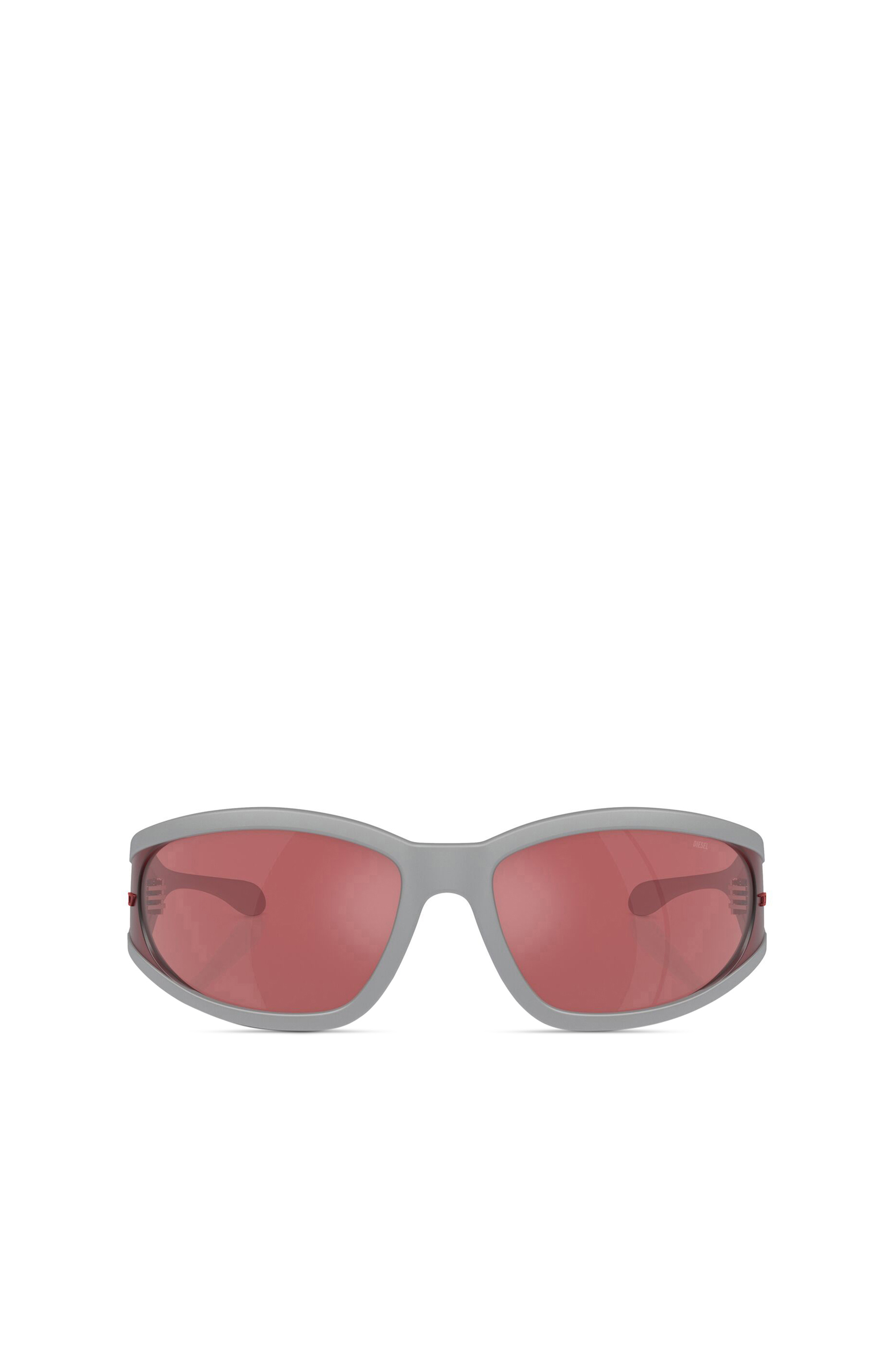 Diesel - 0DL3002, Unisex's Rectangular sunglasses in acetate in Grey/Red - 1