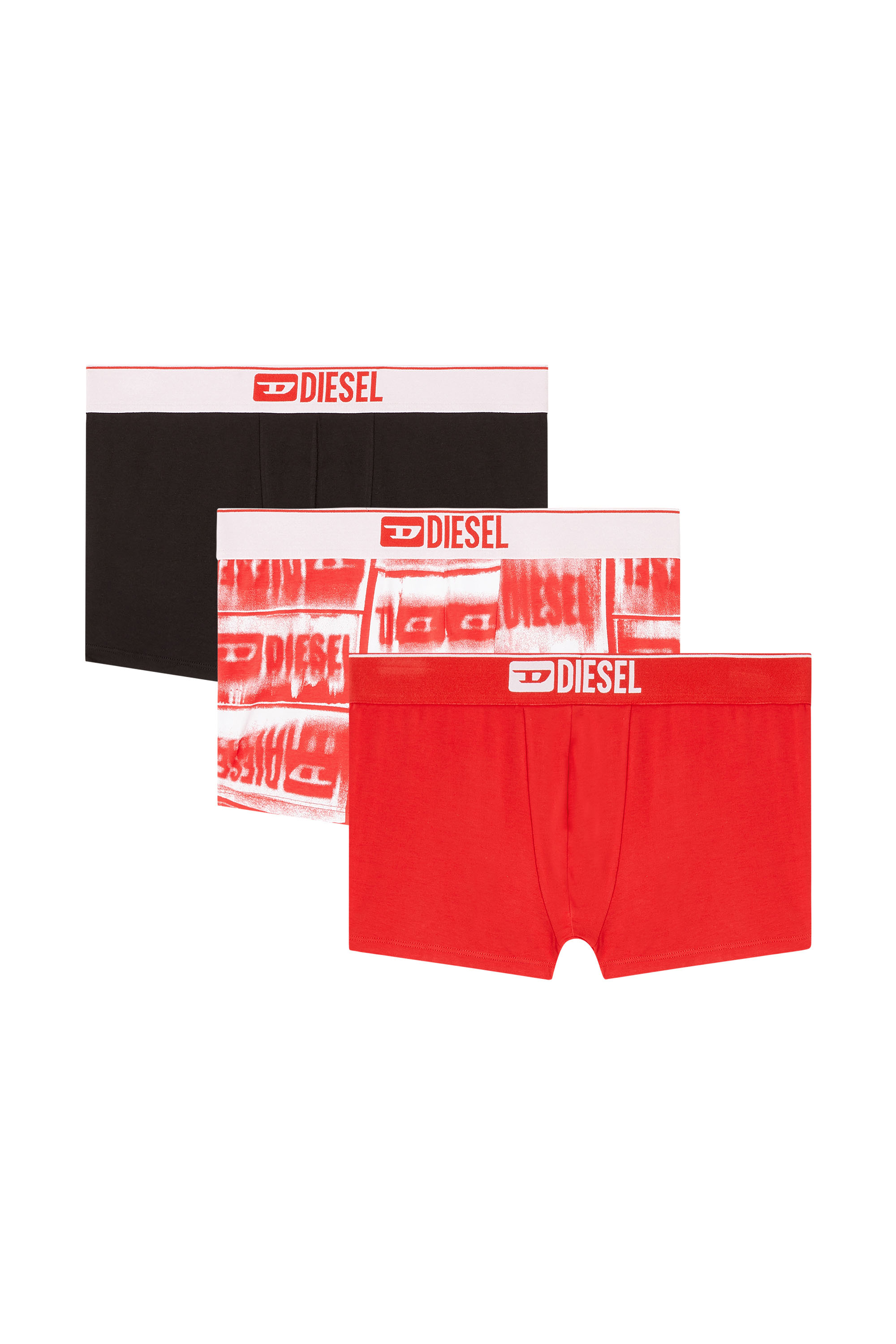 Diesel - DAMIEN-D-BOX-3PACK, Man's 3-pack boxer briefs in stretch cotton in Red/White - 2