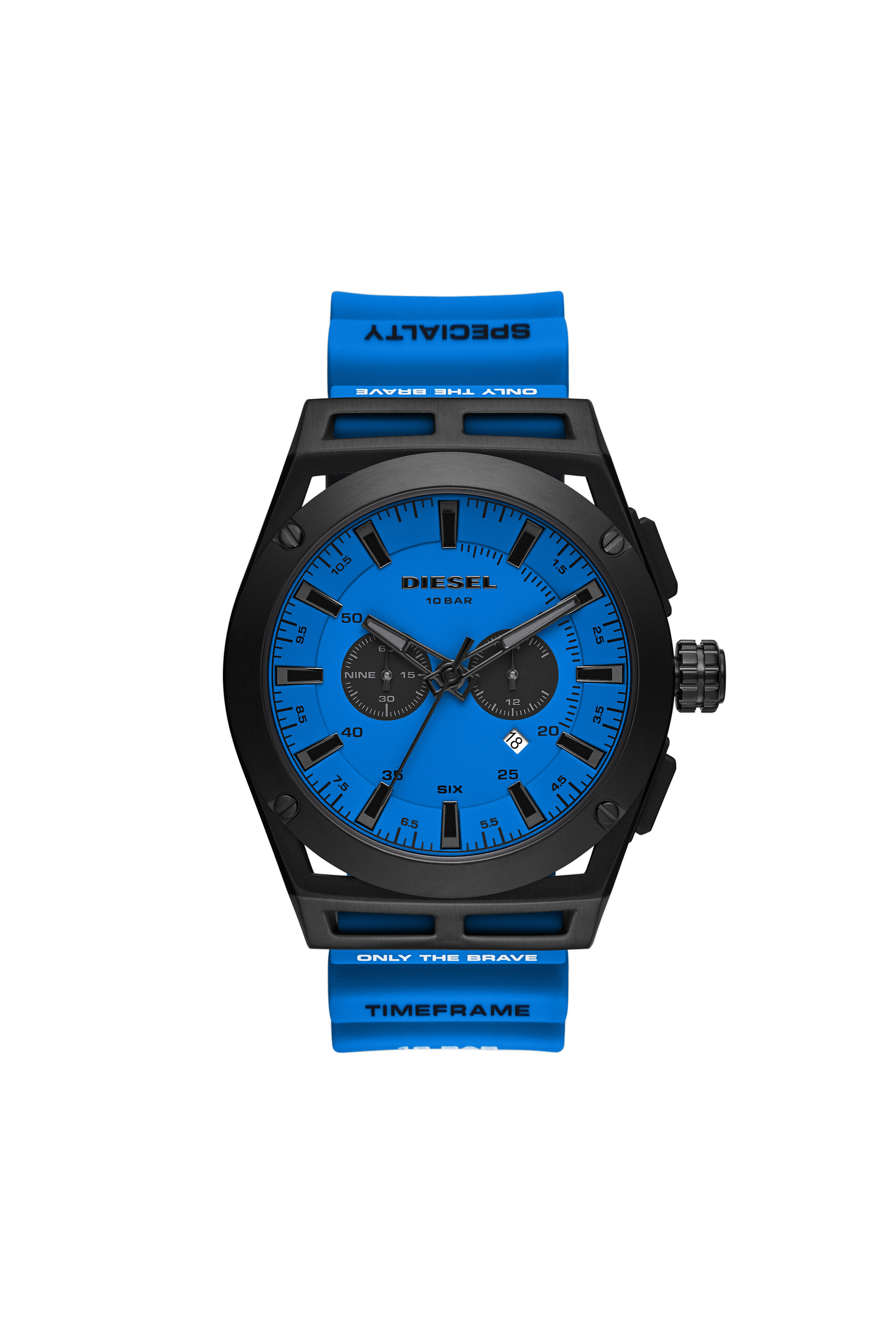 Diesel - DZ4545, Man's Timeframe chronograph blue silicone watch in Blue - 1