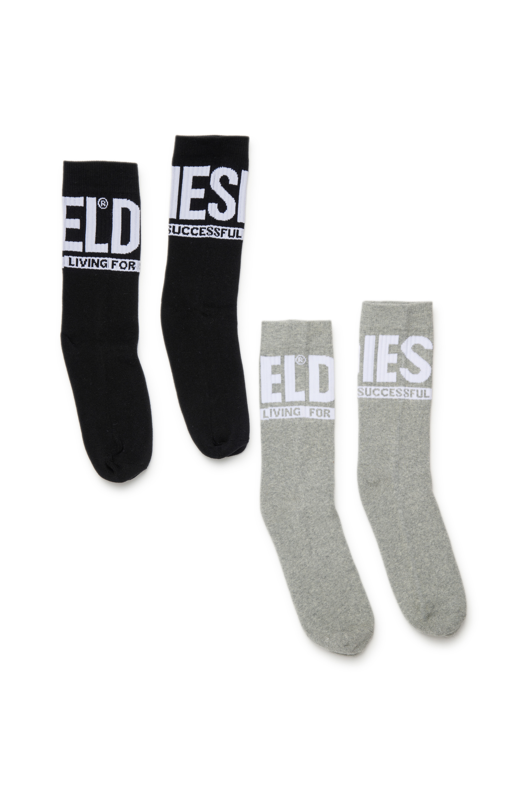 Diesel - SKM-ZRAYBIPACK, Man's Two-pack of socks with logo in Black - 1