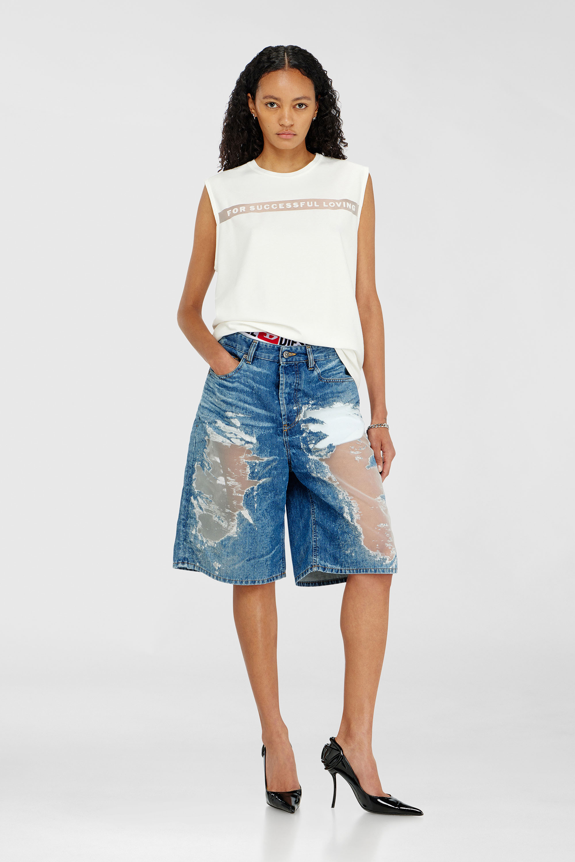 Diesel - PR-T-NORM-BISC-MATI-R, Unisex's Tank top with For Successful Loving logo in White - 2