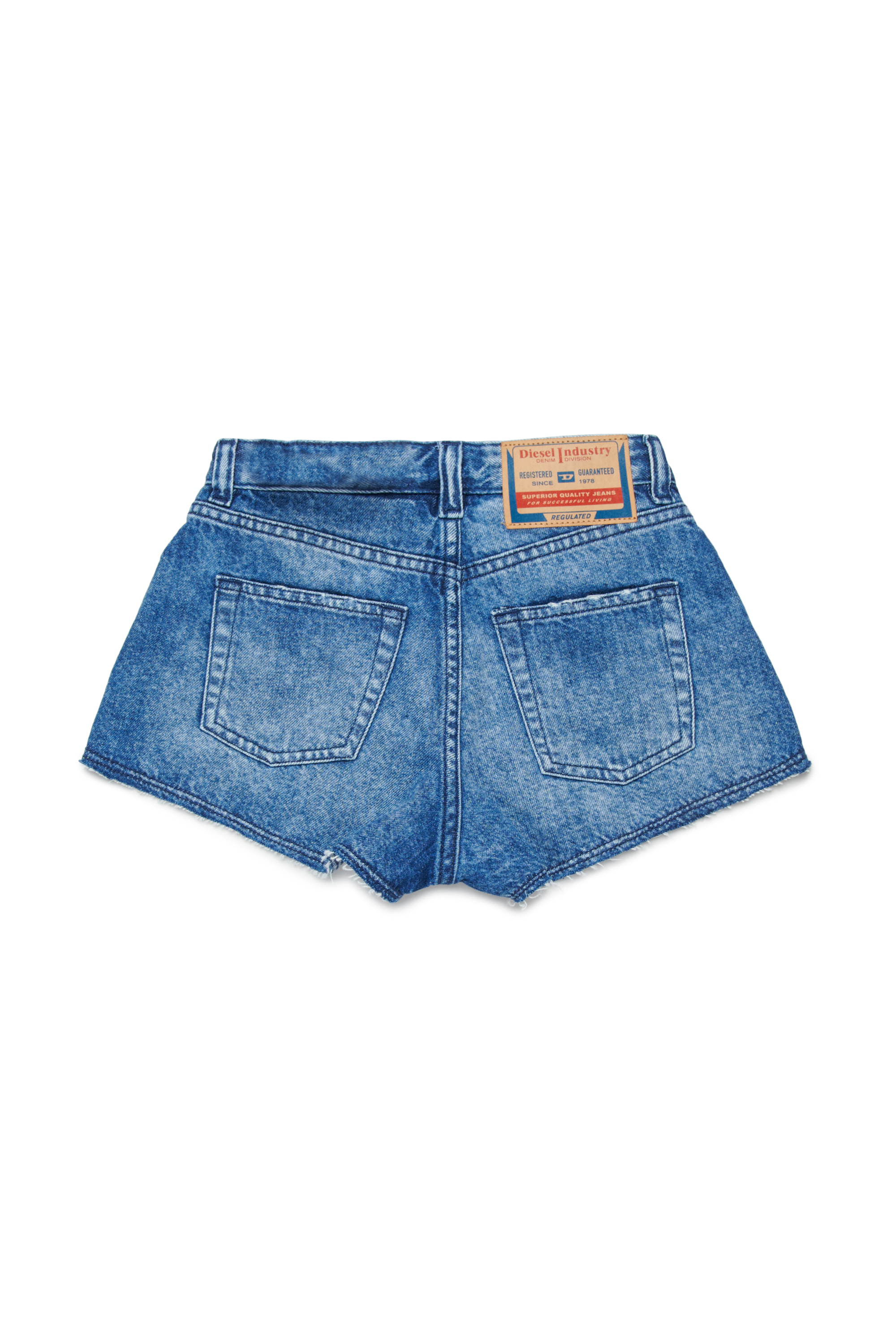 Diesel - PLAFFY, Woman's Denim shorts with raw-cut hems in Medium blue - 2