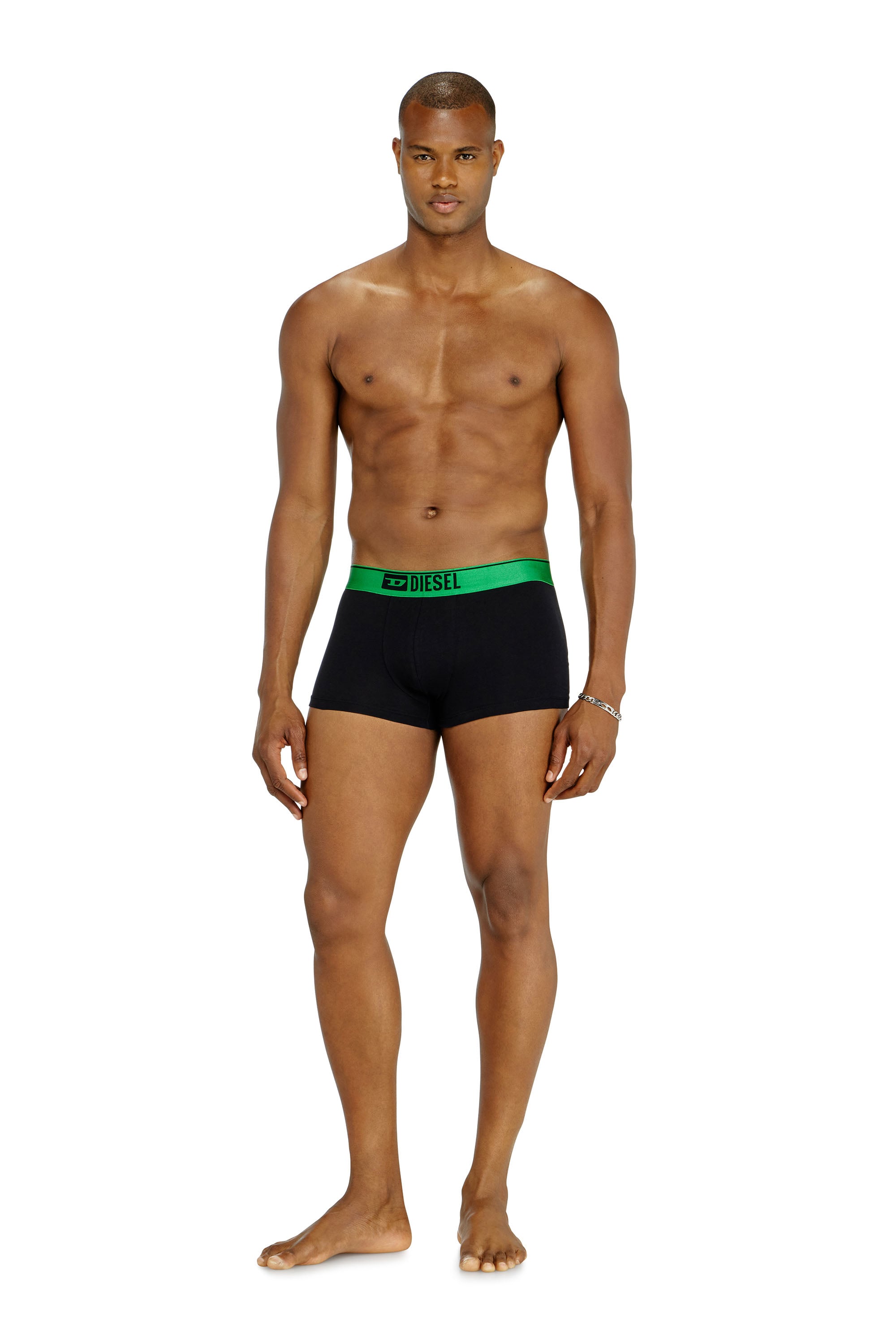 Diesel - DAMIEN-GFT-3PACK, Man's Three-pack boxer briefs with metallic waistband in Black - 2