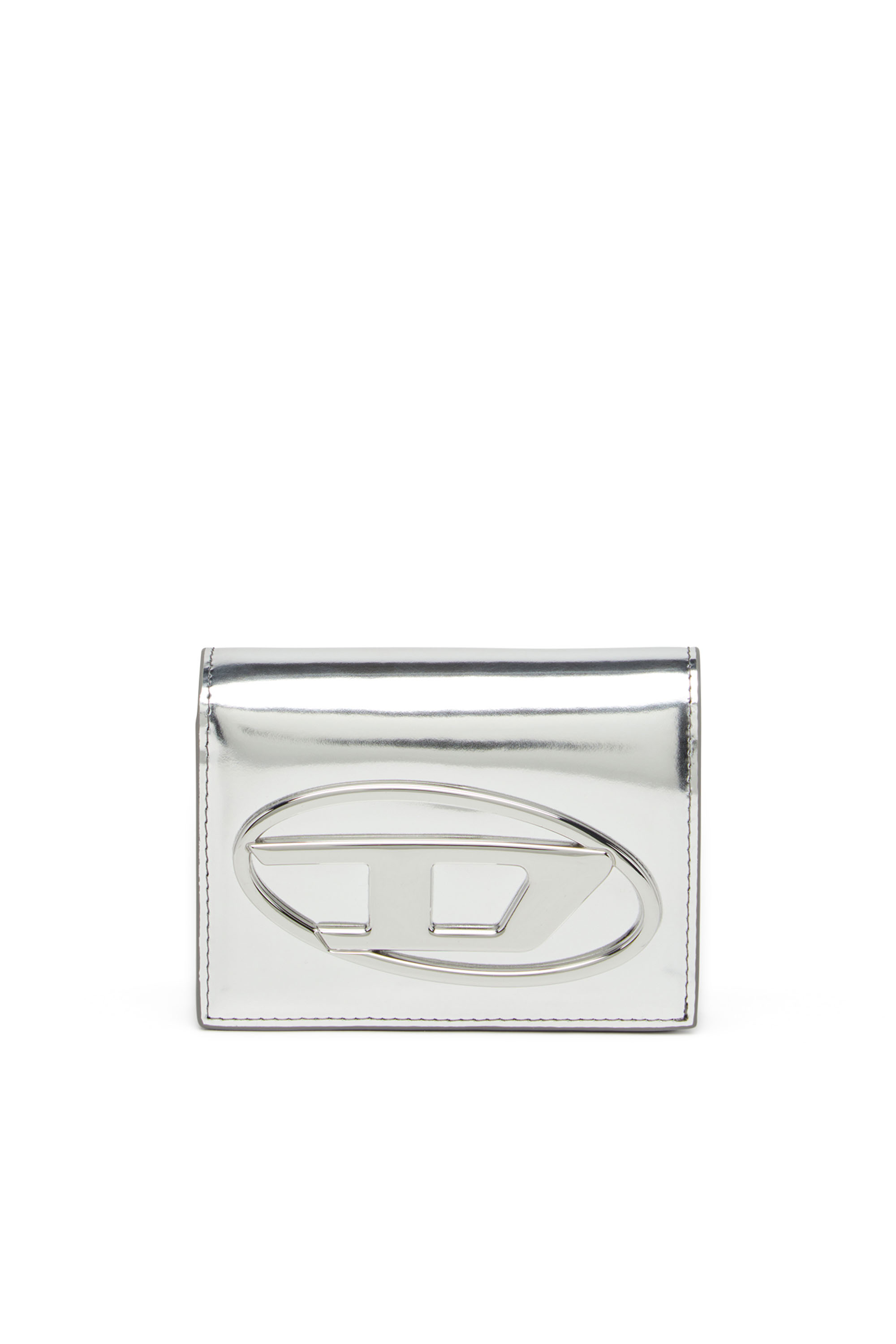 Diesel - 1DR BI FOLD III, Woman's Bi-fold wallet in mirror leather in Silver - 1