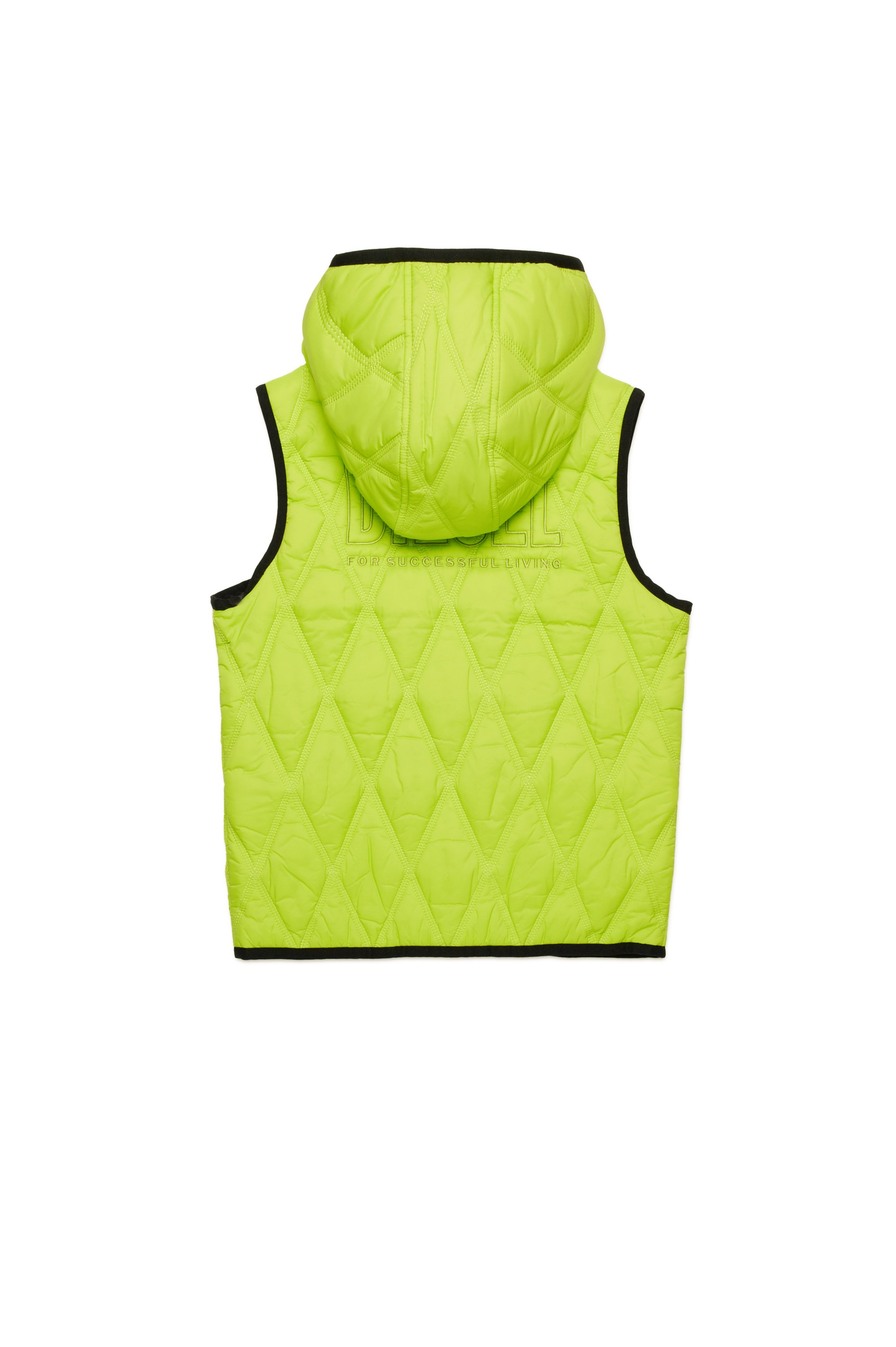 Diesel - JFOSSIR, Unisex's Light hooded quilted vest in Green Fluo - 2