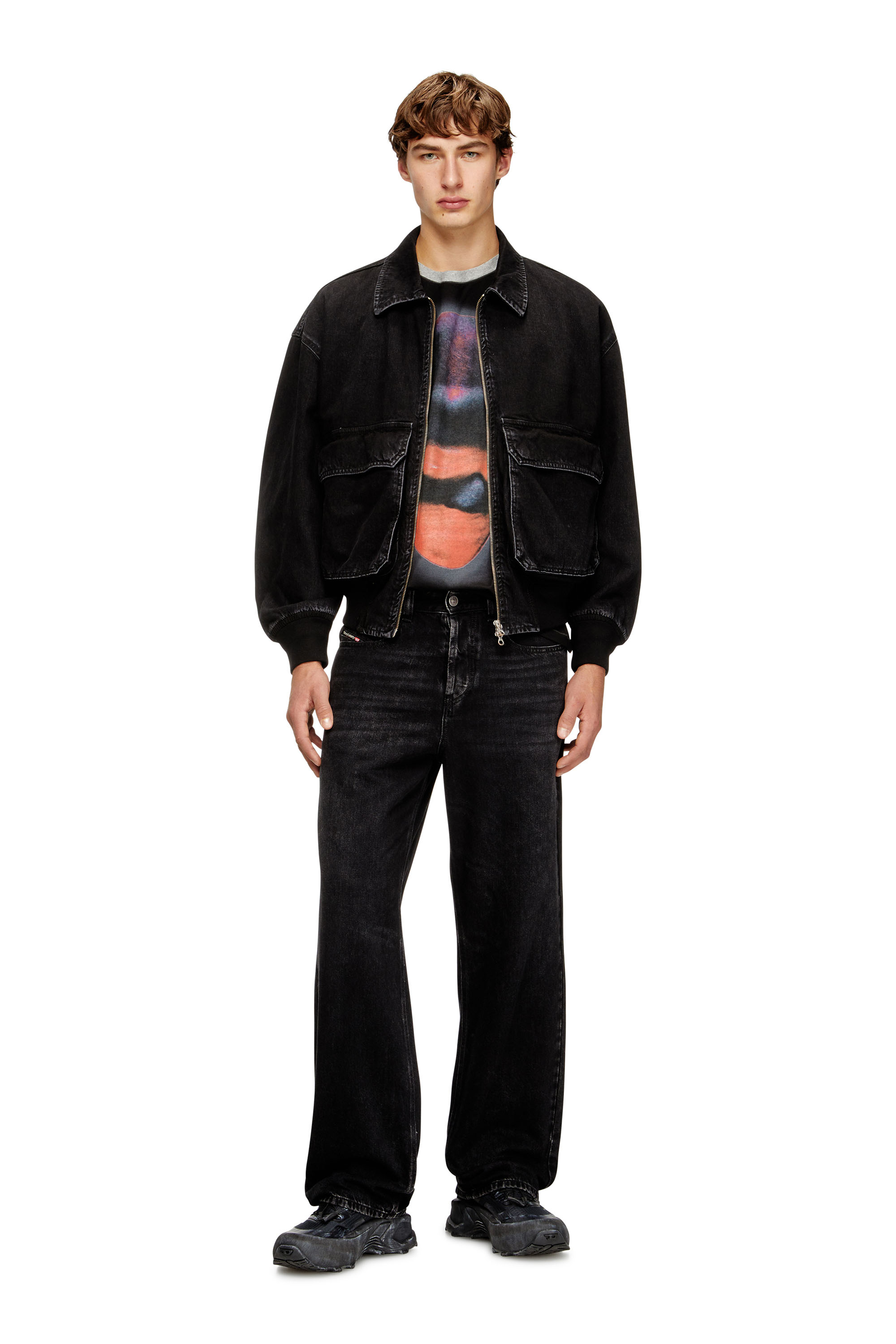 Diesel - D-KURZ, Unisex's Jacket in DNA denim in Black - 2