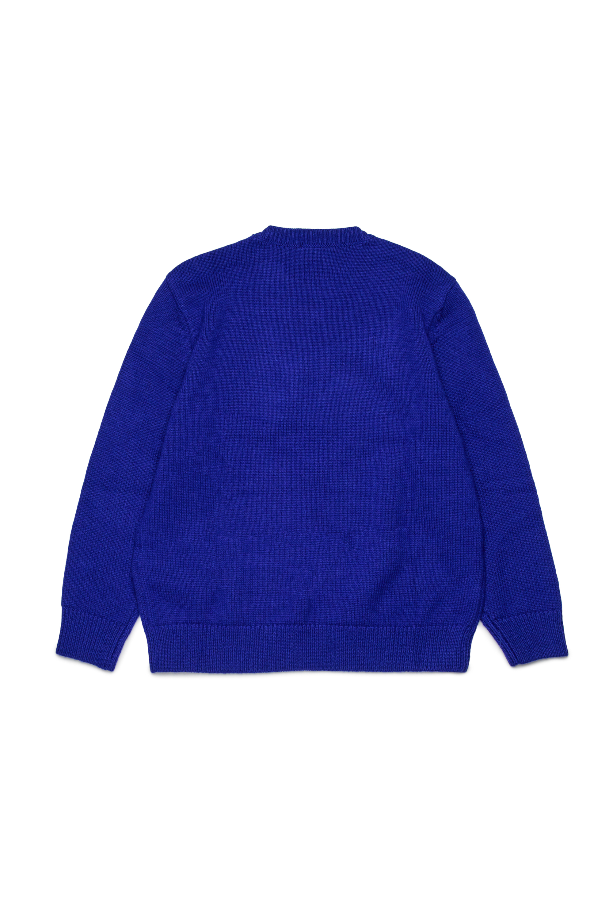 Diesel - KLEDI OVER, Man's Crewneck wool blend sweater with print in Blue - 2