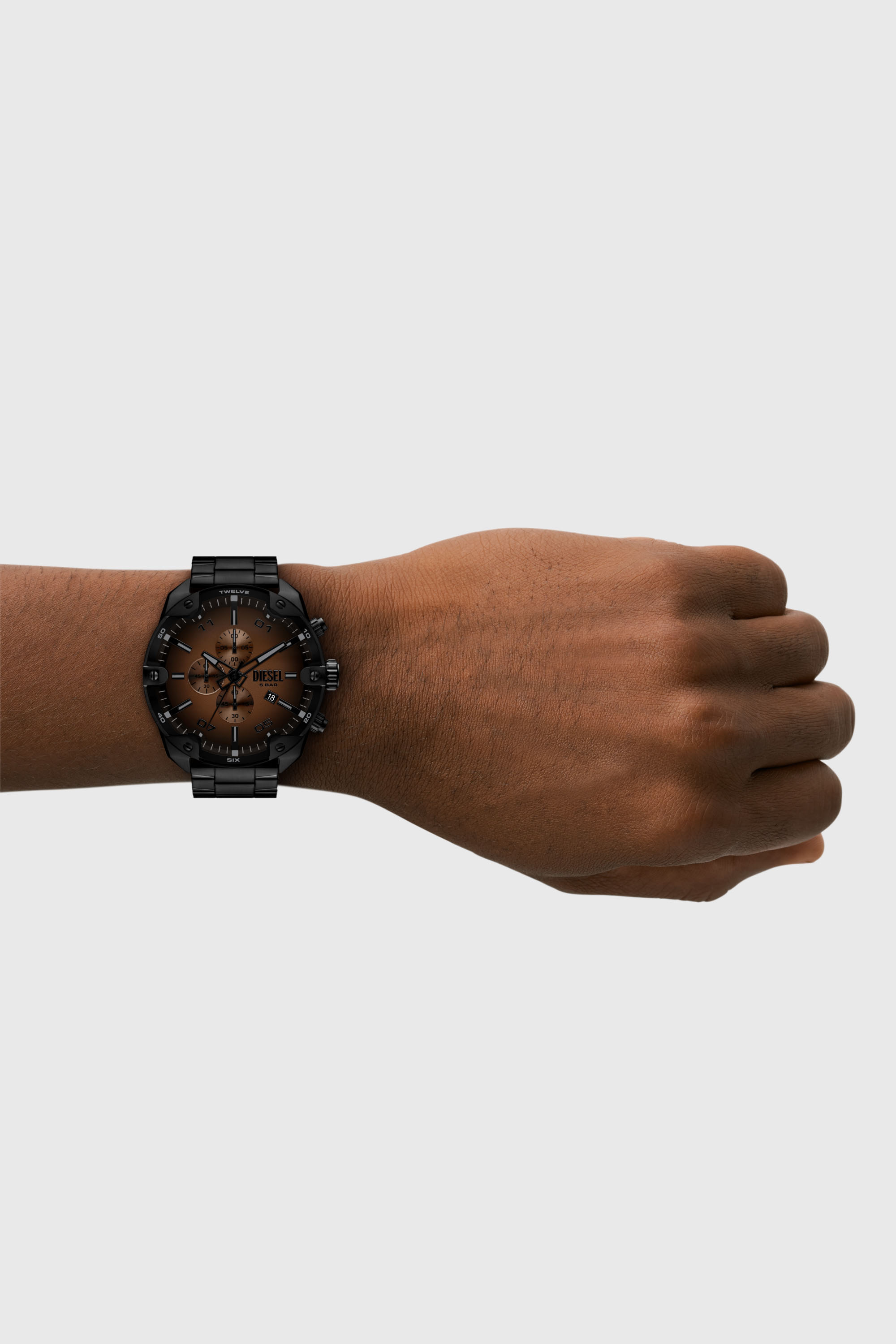 Diesel - DZ4691 WATCH, Man's Spiked black stainless steel watch in Black - 4