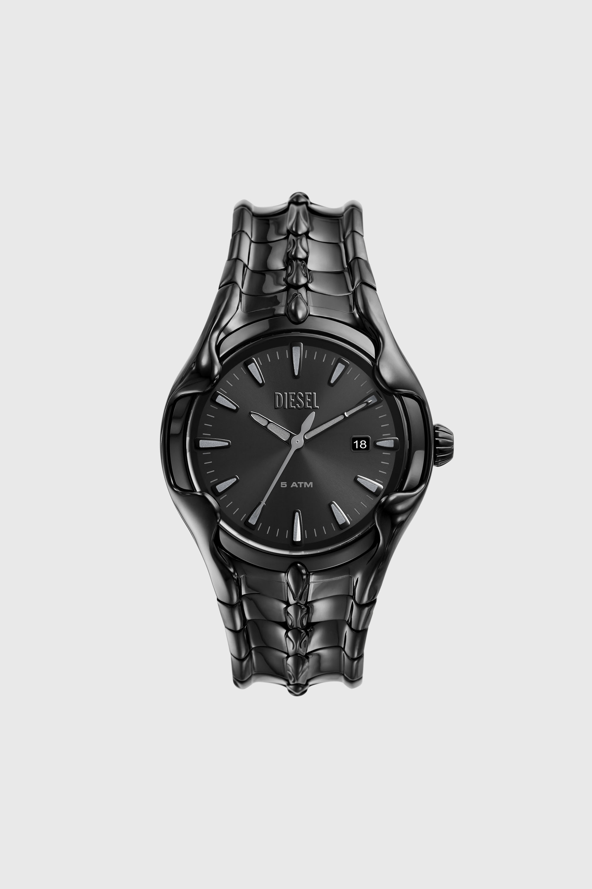 Diesel - DZ2187, Man's Vert Three-Hand Date Black Stainless Steel Watch in Black - 1