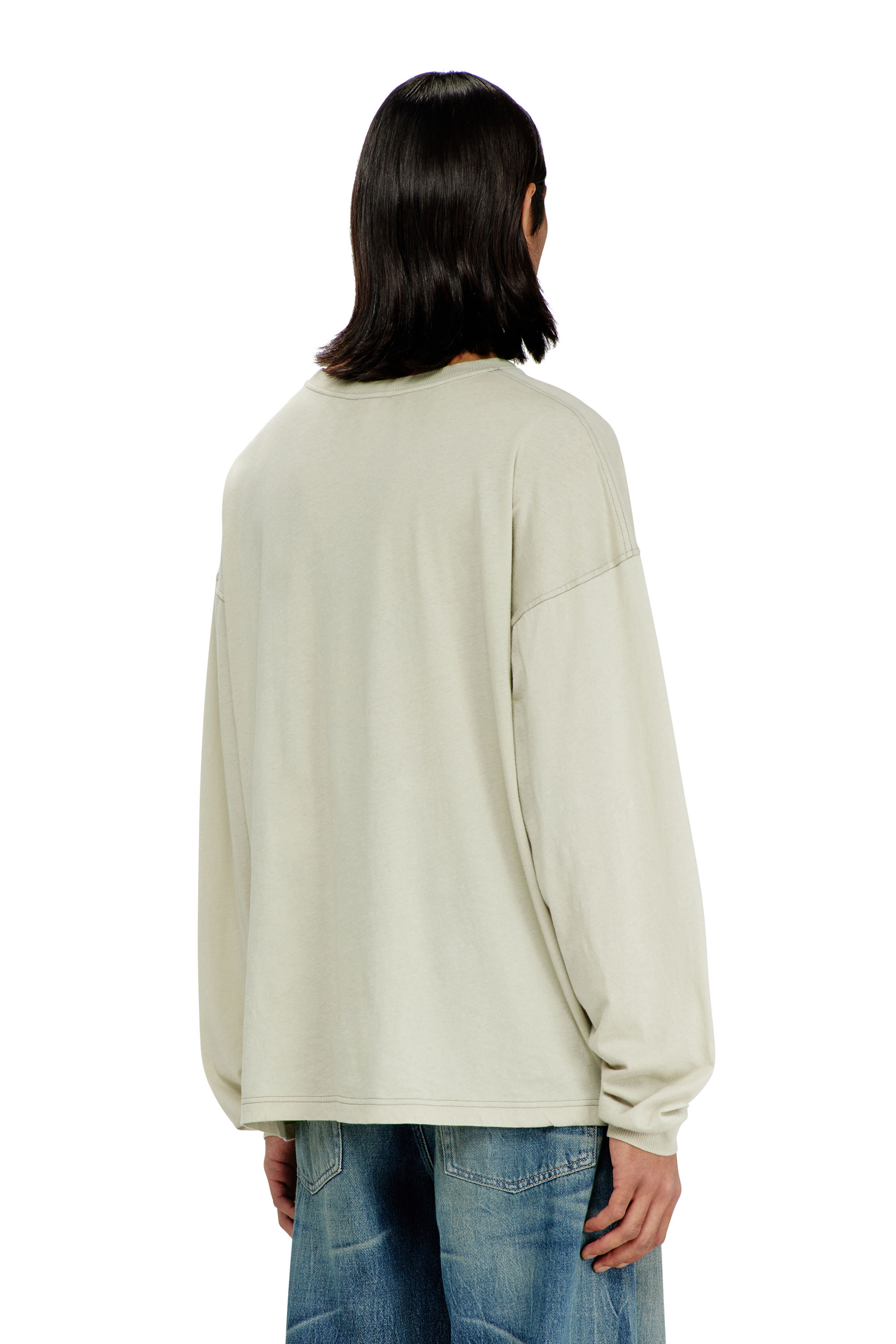 Diesel - T-BOXT-LS-AA1, Man's Long sleeve T-shirt with Phoenix graphic in Beige - 4