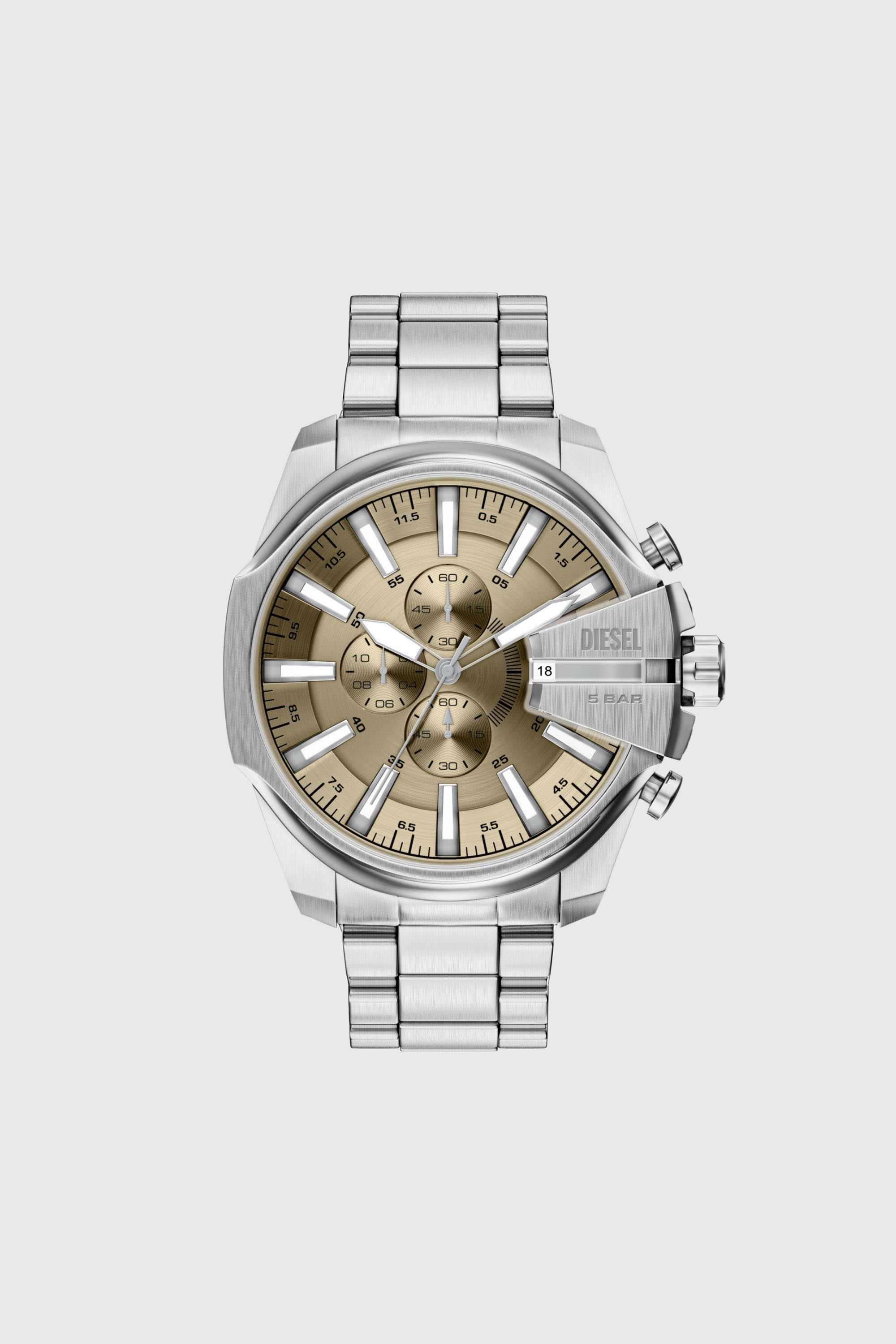 Diesel - DZ4702 WATCH, Man's Mega Chief Slim Chronograph Stainless Steel Watch in Silver - 1