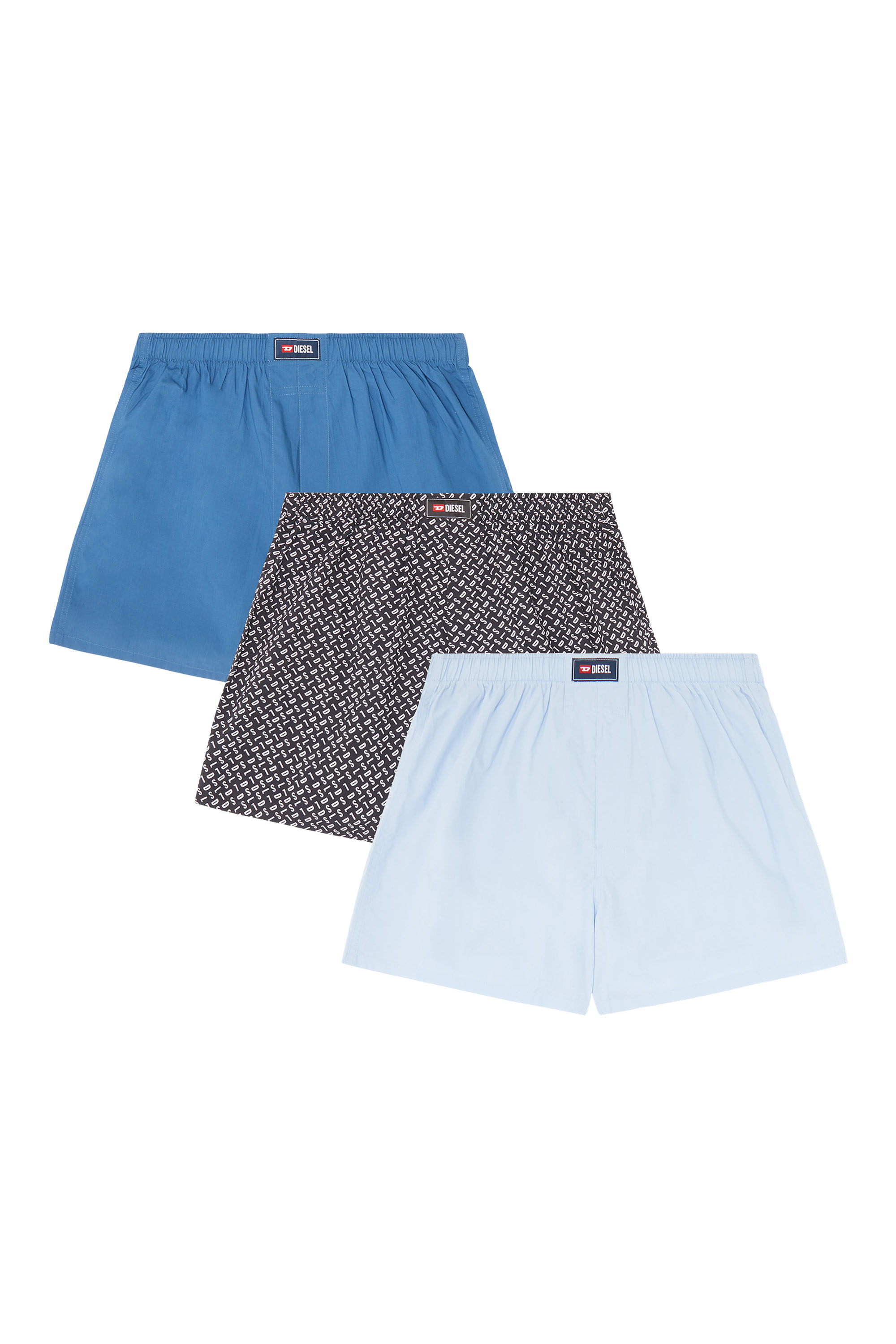 Diesel - RYAN-D-CORE-3PACK, Man's Three-pack cotton boxers solid and all-over DSL print in Multicolor - 2