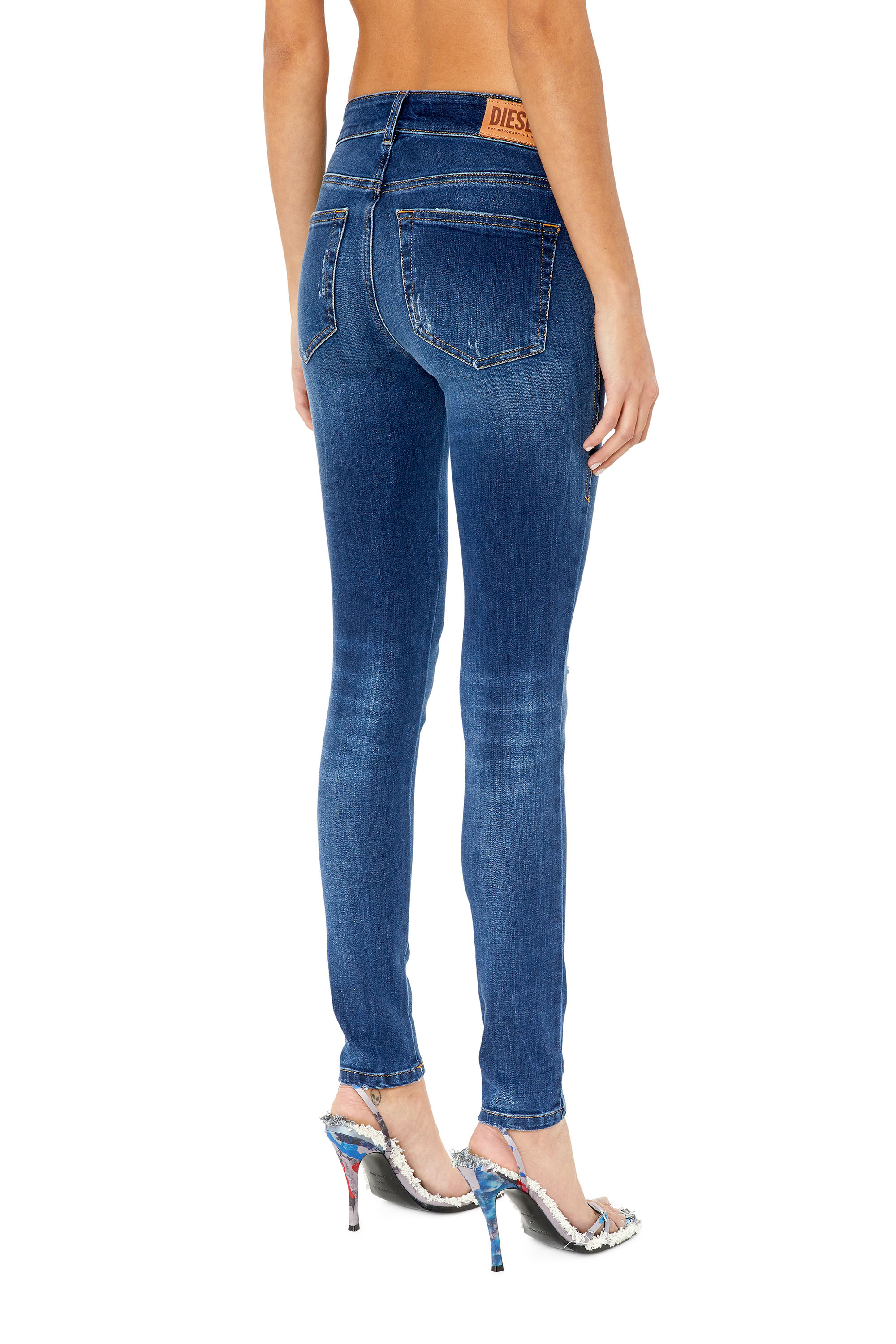 Diesel - 2017 Slandy E09CX Super skinny Jeans, Dark Blue - Image 2