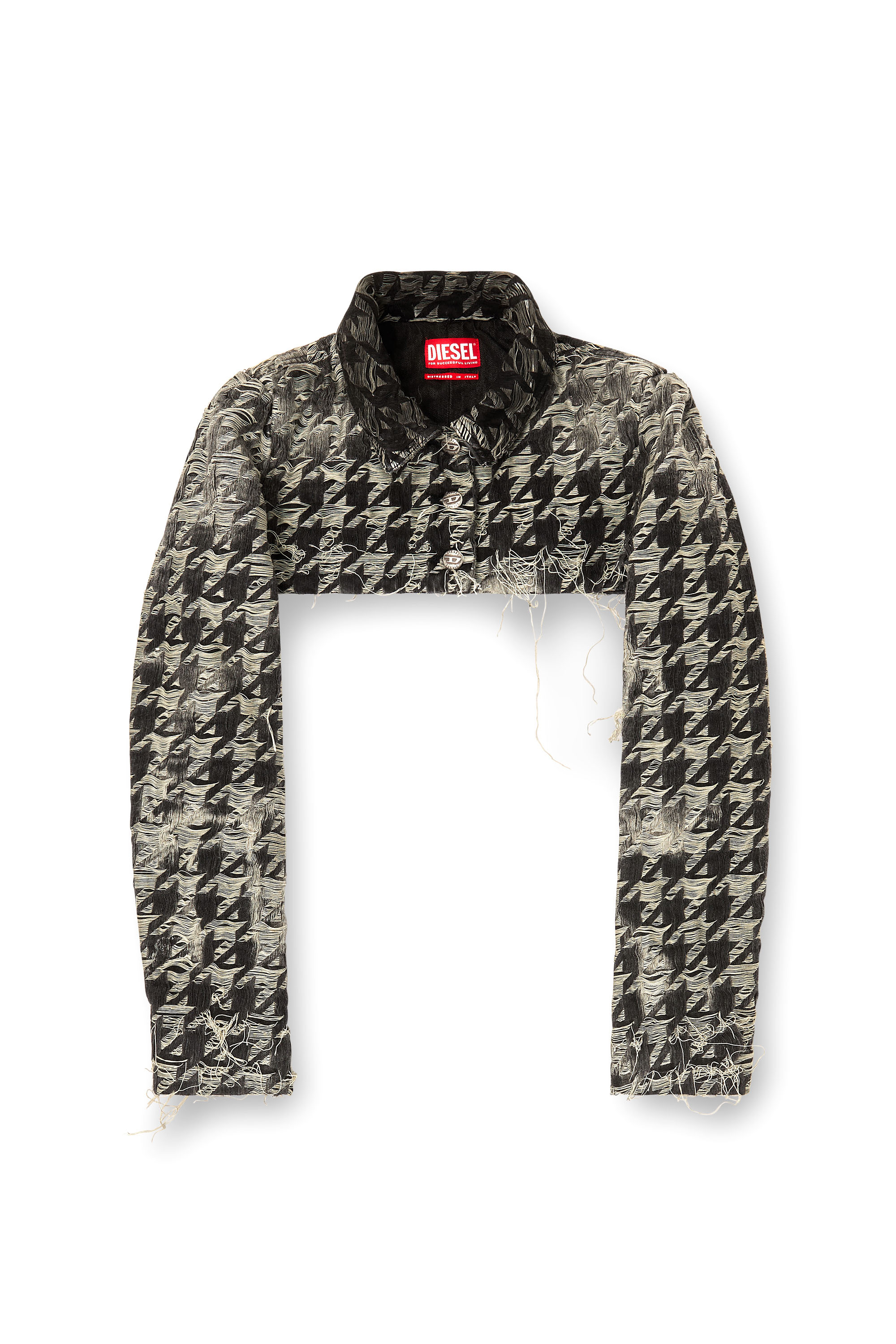 DE-ANSIS-FSH2, Black/White Diesel - DE-ANSIS-FSH2, Woman's Shrug in houndstooth-weave denim in Black/White - 2