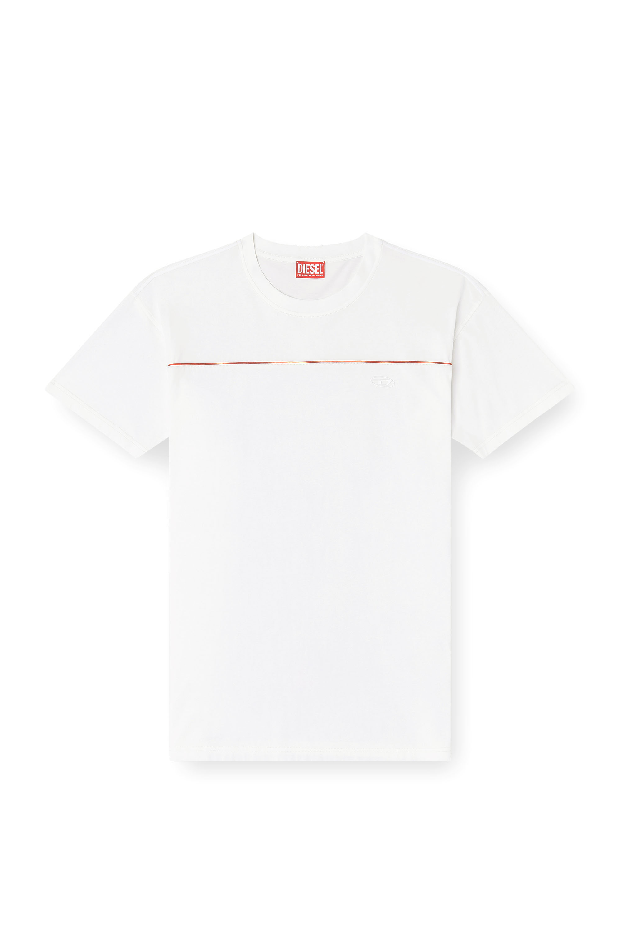 Diesel - T-NORM-PIPING, Man's T-shirt with contrast piping in White - 2