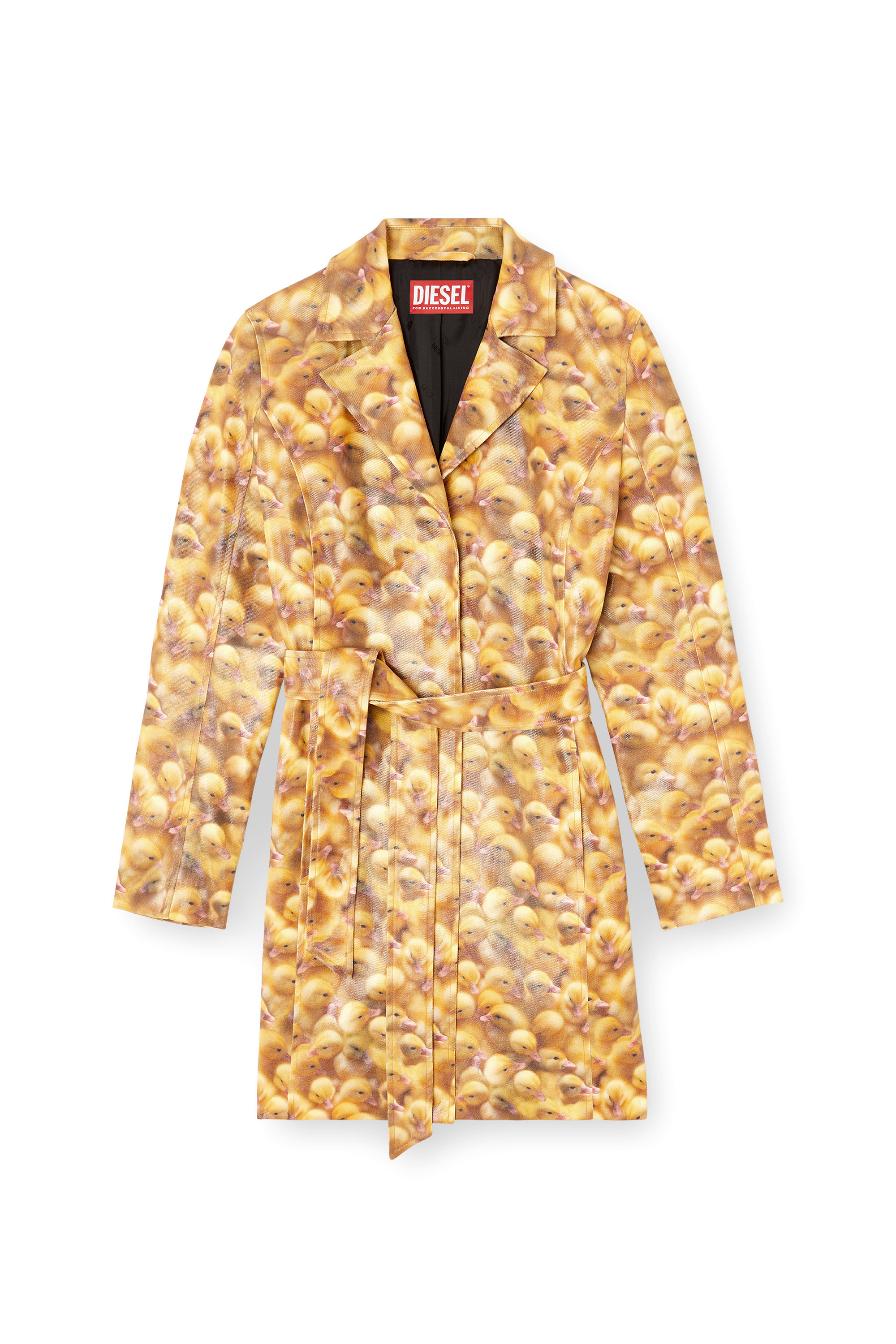 G-OJI, Yellow Diesel - G-OJI, Woman's Trench coat with duck print in Yellow - 2