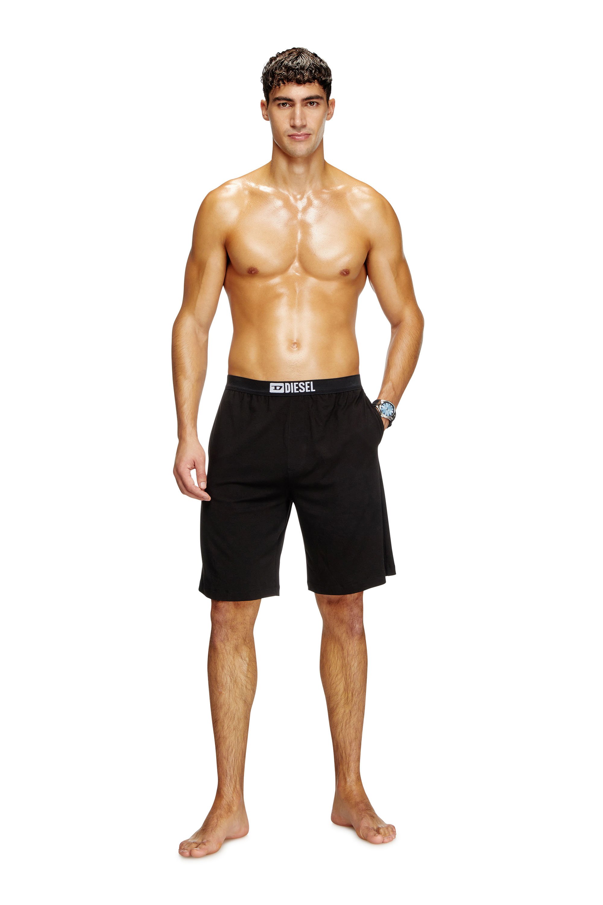 Diesel - ADAM-D-BOX, Man's Extra-long boxer shorts in Black - 1