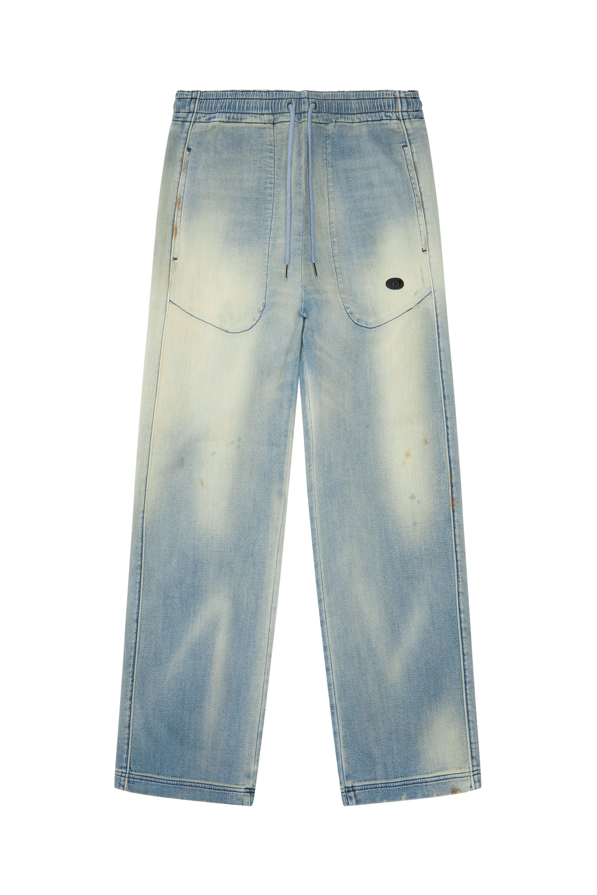 Diesel - D-Martians Track Denim 09G48 Straight, Light Blue - Image 7
