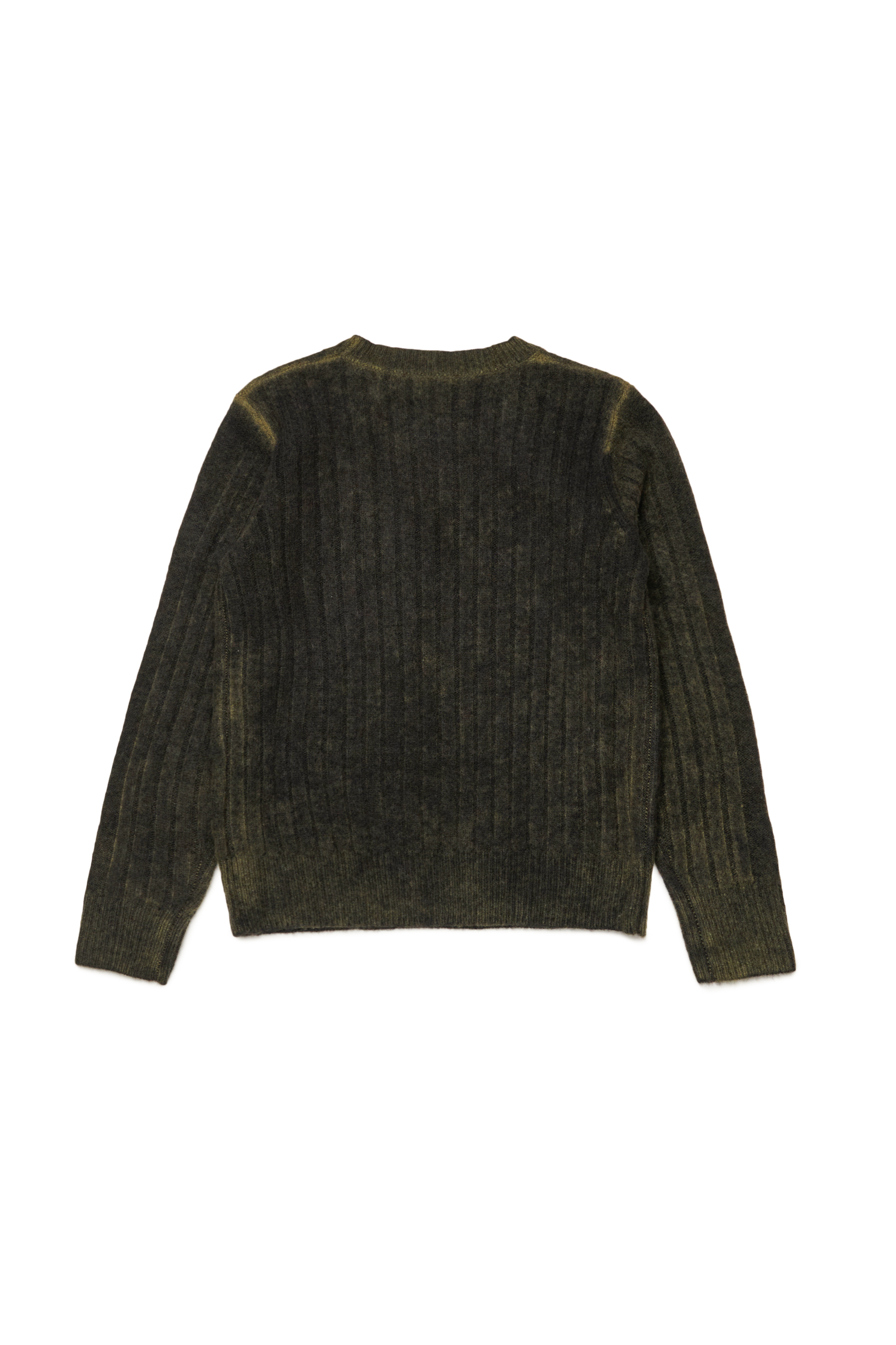 Diesel - KANDELEROD, Man's Treated jumper with Oval D logo in Dark Green - 2