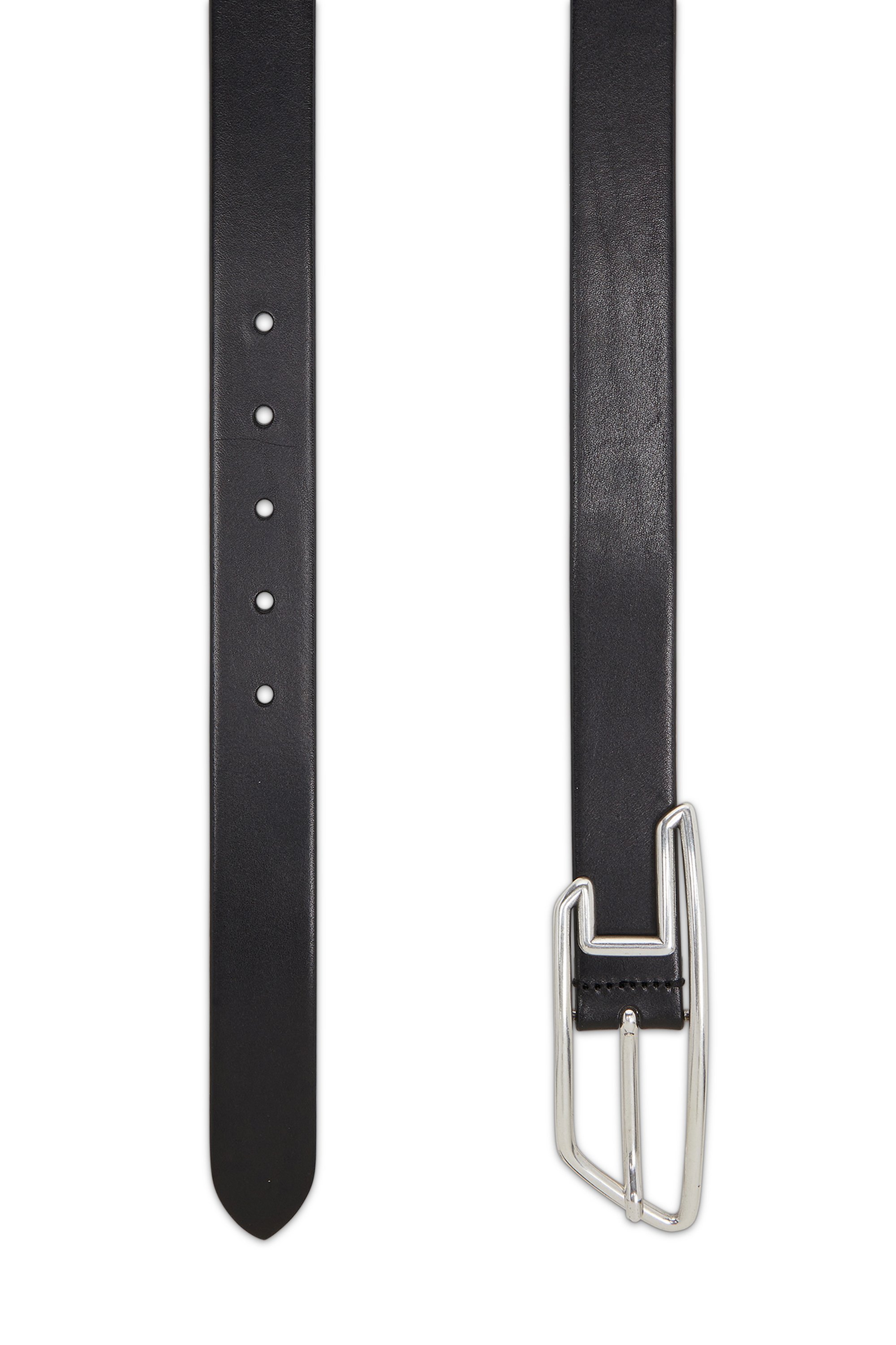 Diesel - B-D LINE 30, Unisex's 3cm leather belt with D-logo buckle in Black - 3