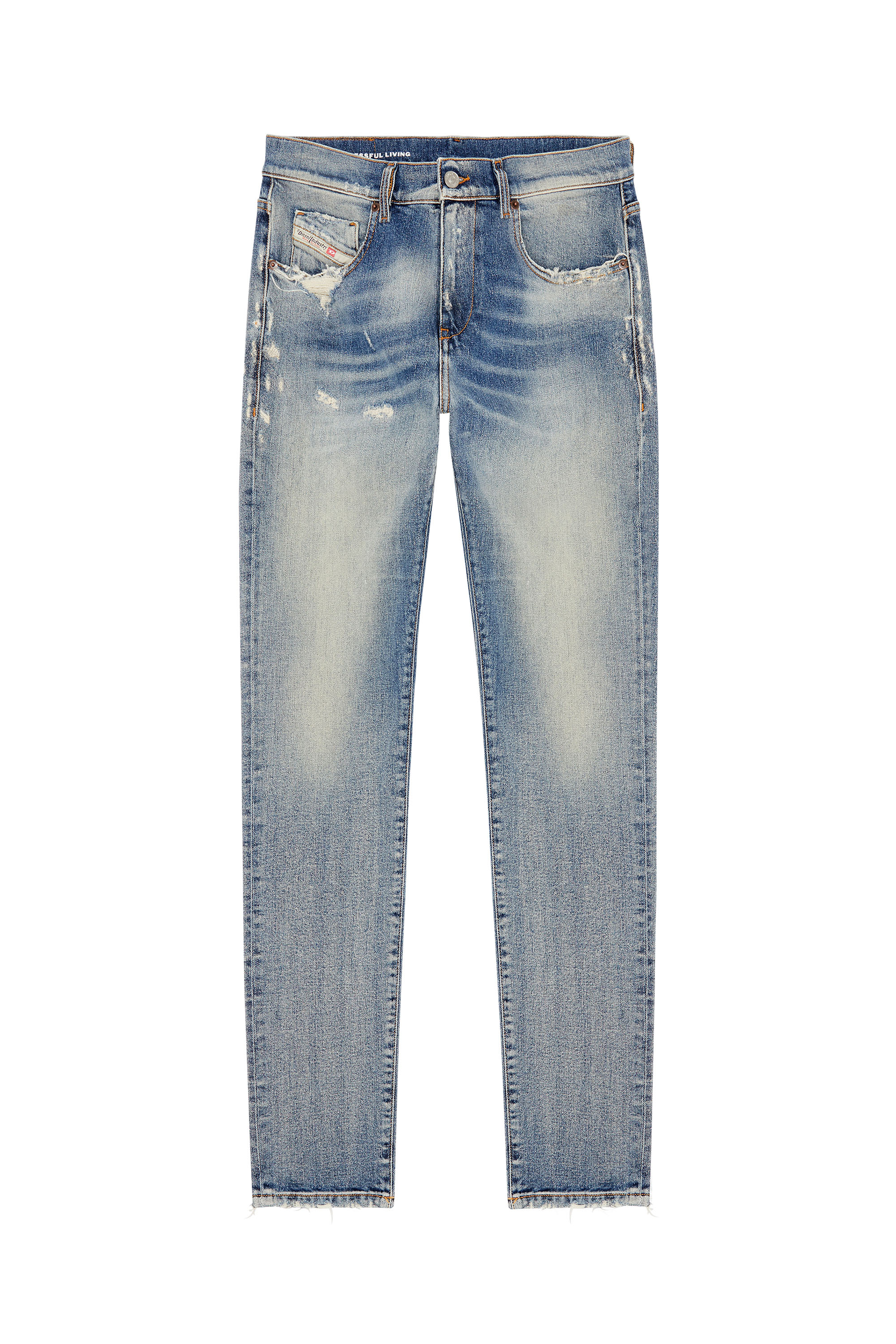 Diesel - 2019 D-Strukt 007Q3 Slim Jeans, Light Blue - Image 5