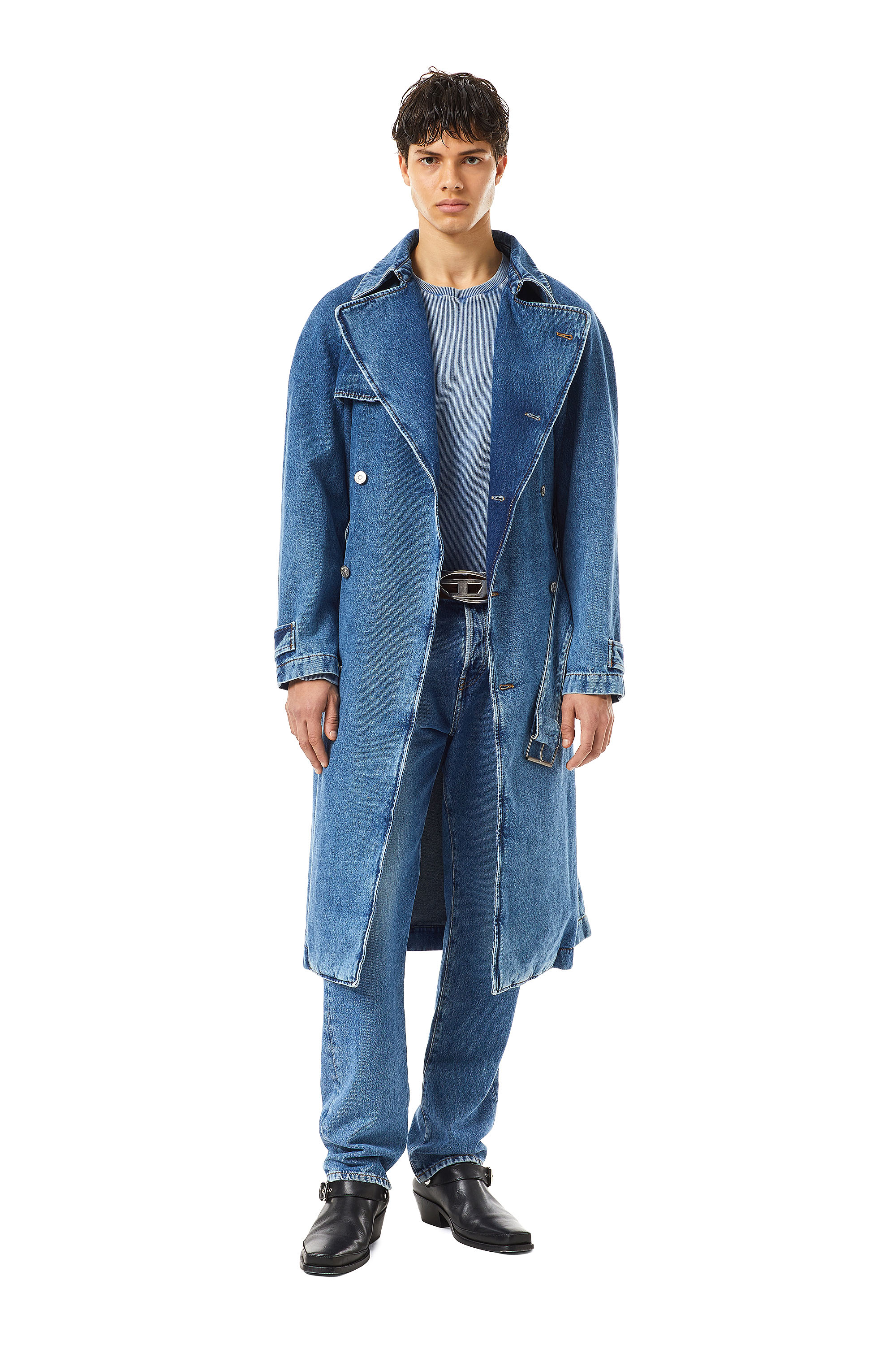 Diesel - D-DELIRIOUS DOUBLE BREASTED TRENCH COAT, Medium blue - Image 6