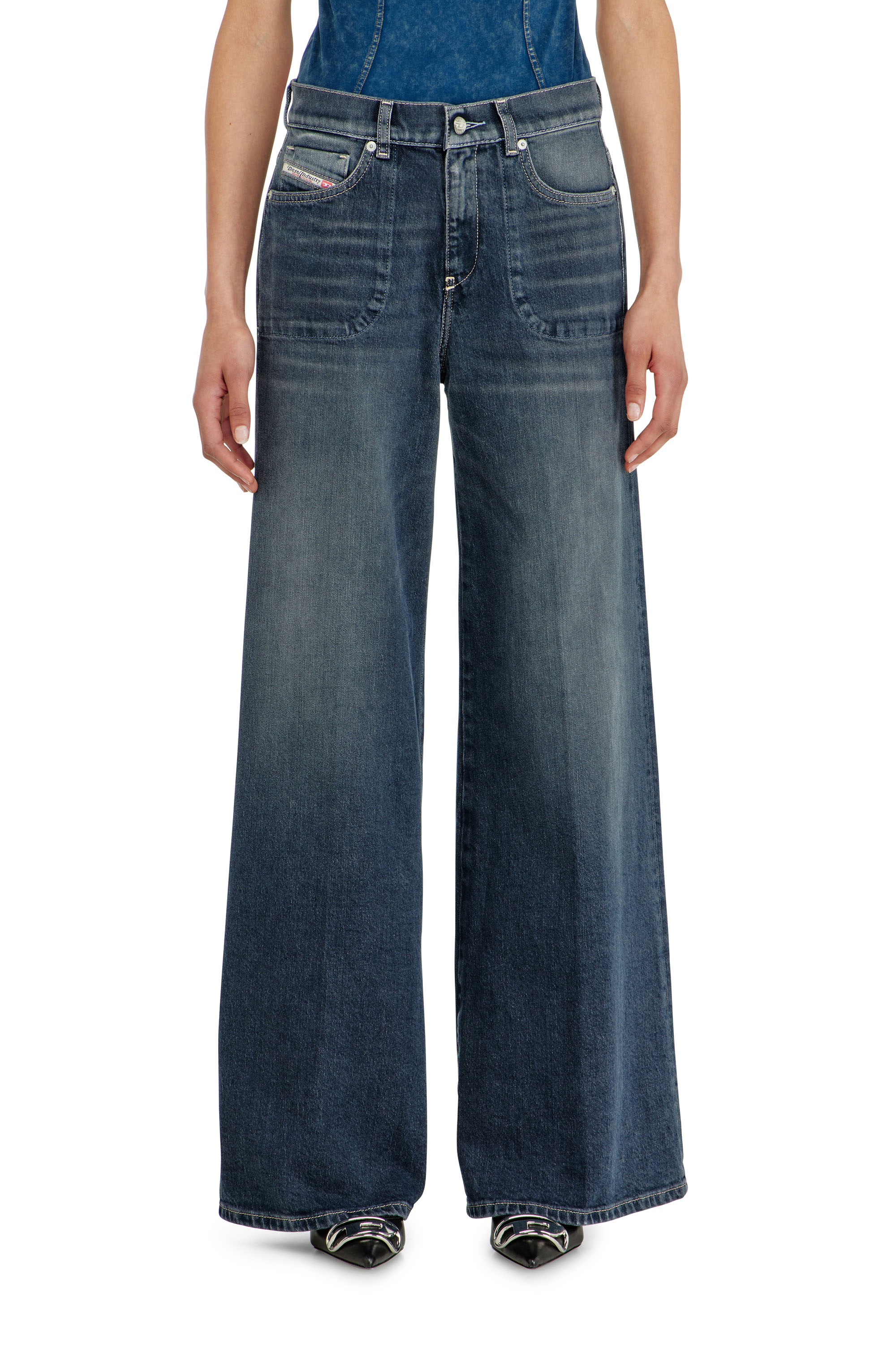 Diesel - Woman's Flare Jeans 1978 D-Akemi 007EI, Dark Blue - 4