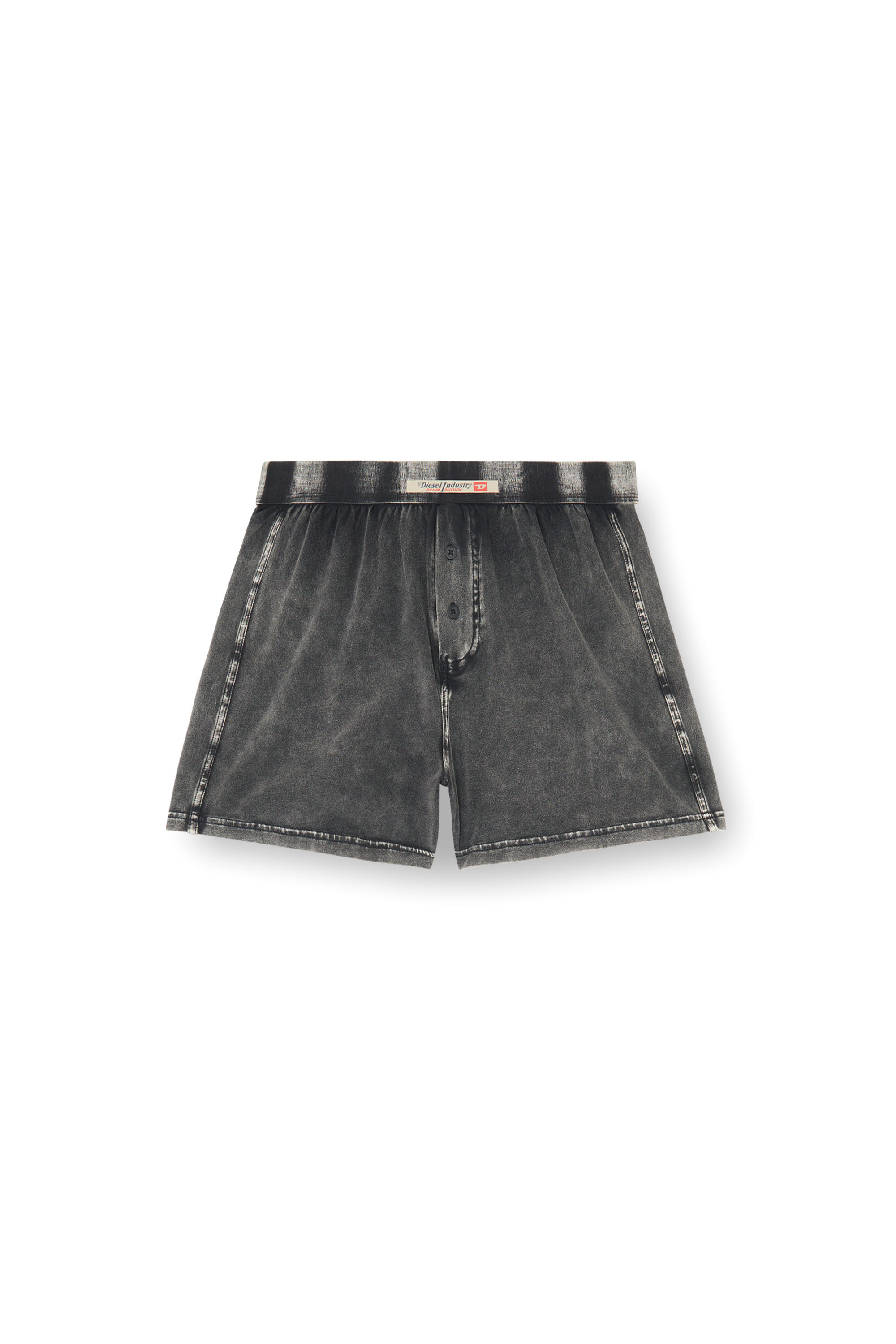 Diesel - STARPER-EL-DNM, Man's Boxer briefs in cotton with denim effect in Dark grey - 2