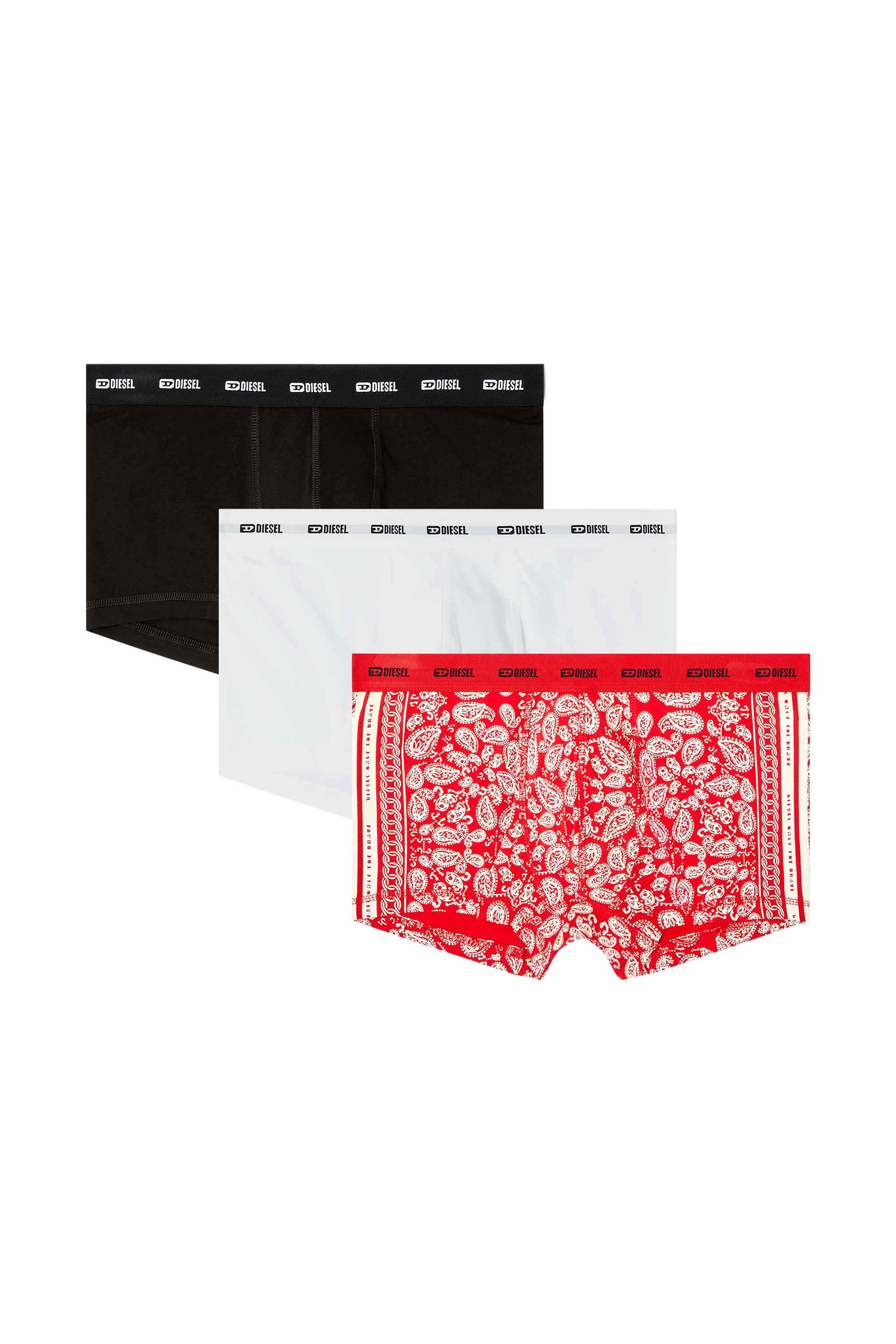 DAMIEN-GFT-UTLT-3PACK, Red/White Diesel - DAMIEN-GFT-UTLT-3PACK, Man's 3-pack stretch cotton boxers in Red/White - 2