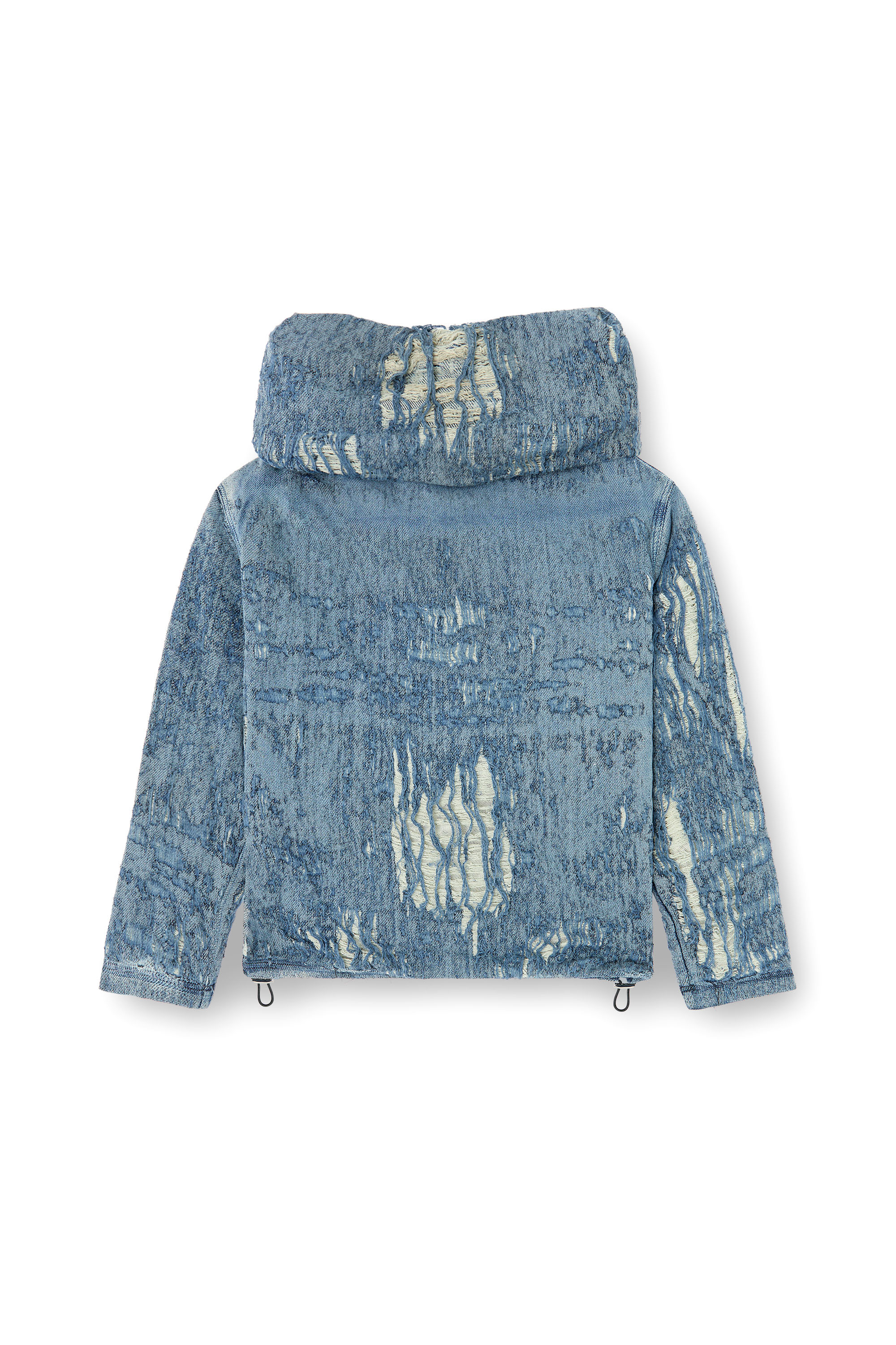 Diesel - D-UMBRIX-FSG, Man's Sweater in ultra-destroyed jacquard denim in Medium blue - 3