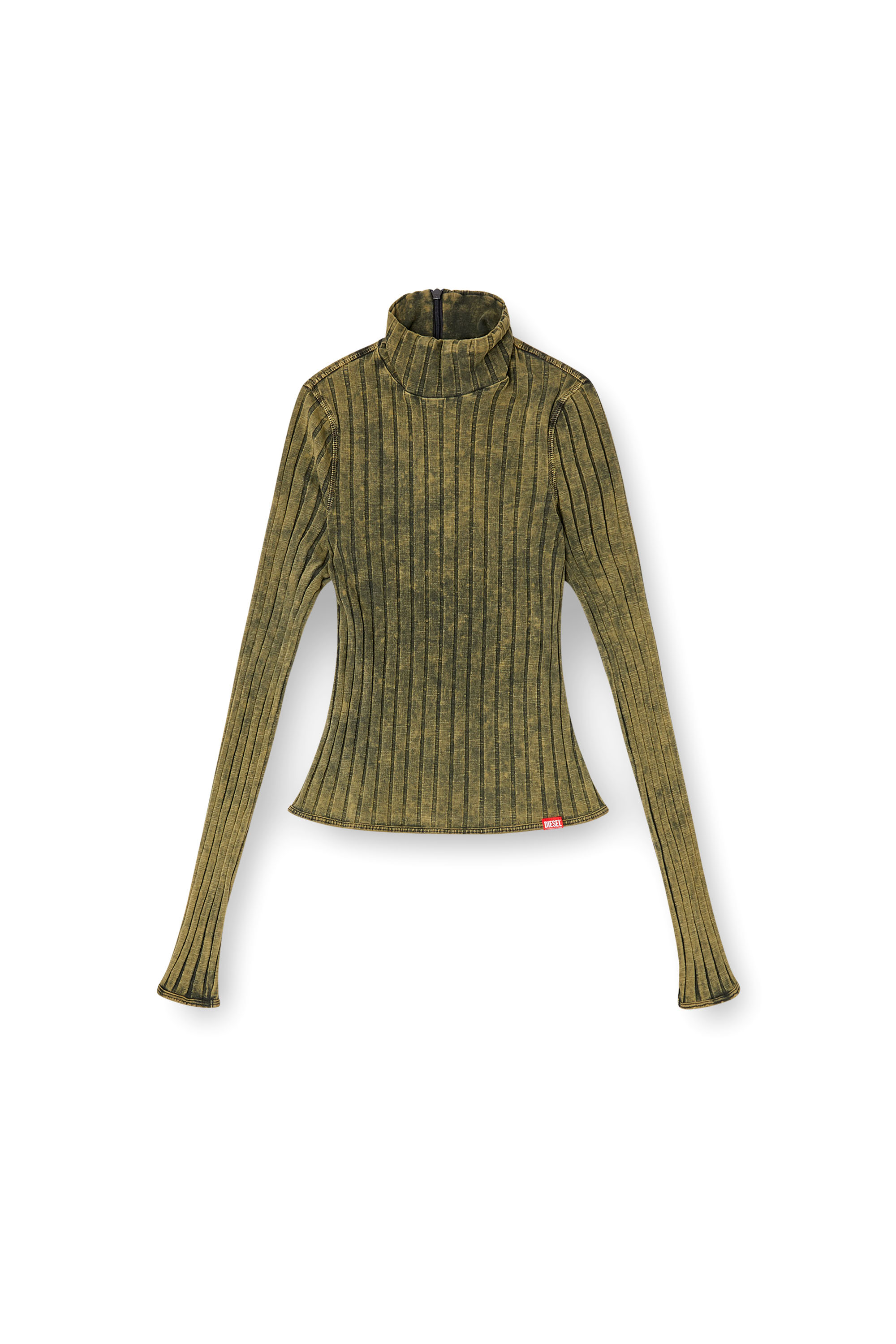 Diesel - T-CLAWA, Woman's Jumper in treated wide-rib jersey in Green - 2