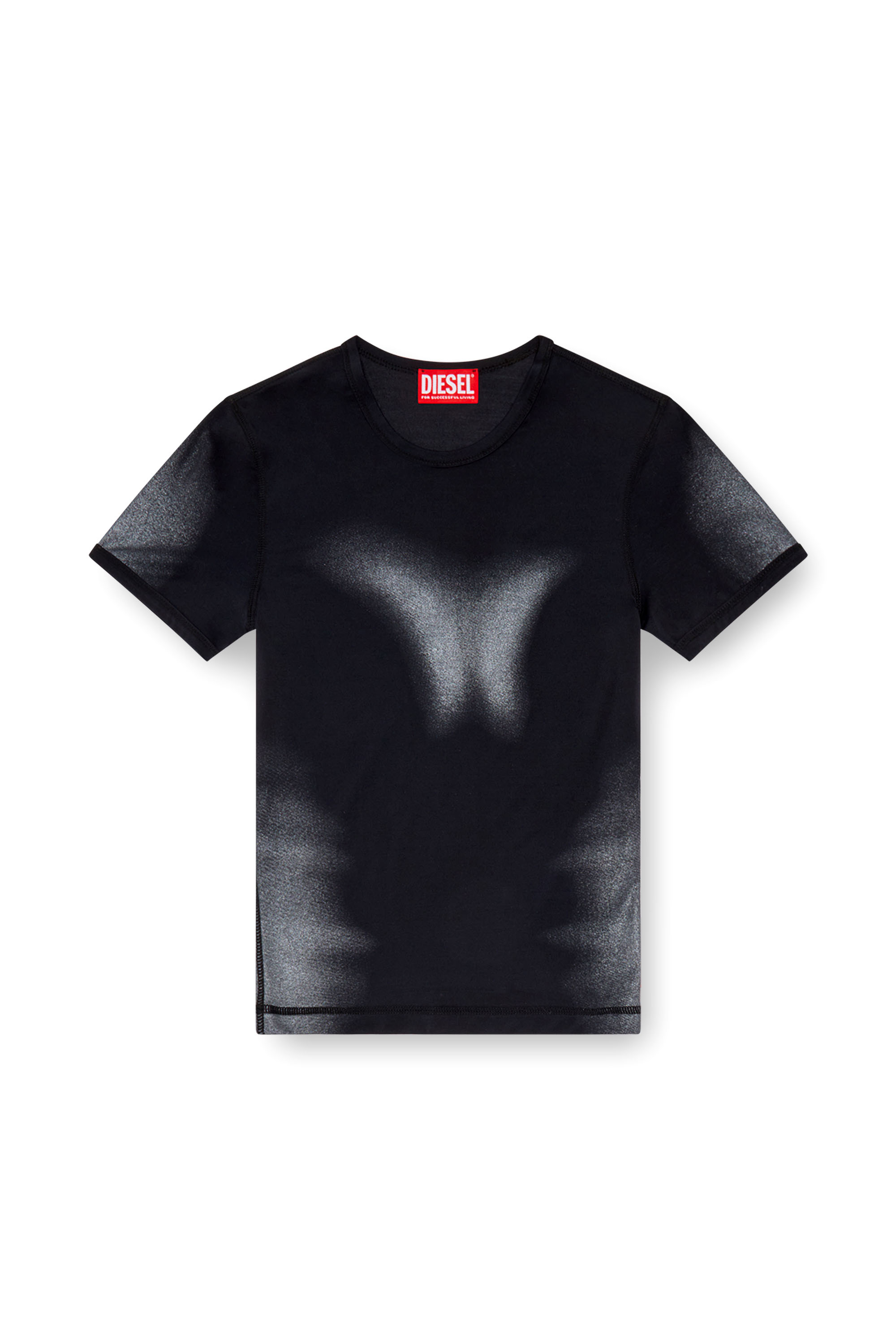Diesel - T-ANESSA, Woman T-shirt with metallic effects in Black - Image 3