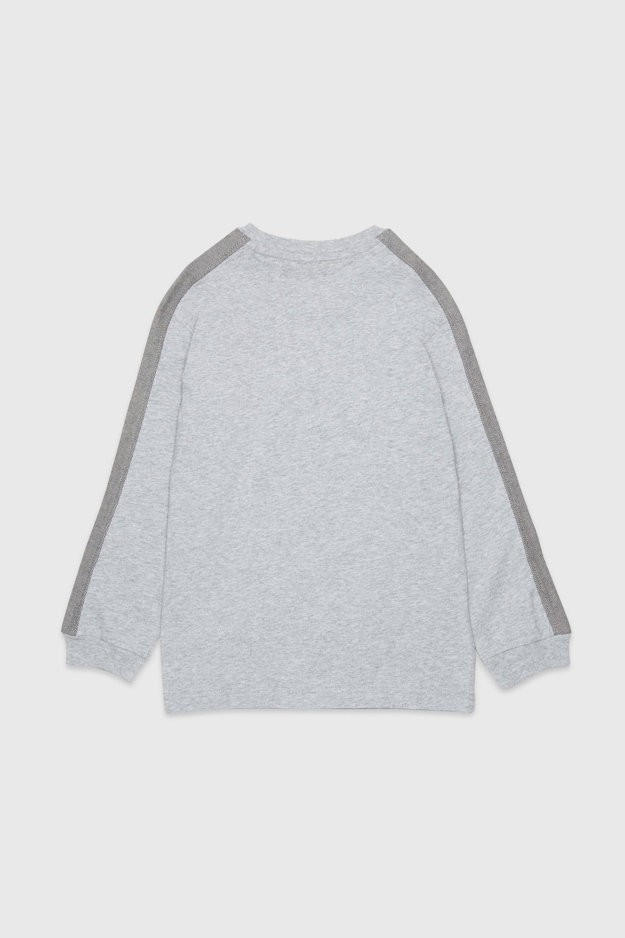 Diesel - TEAN OVER, Man's Long-sleeve T-shirt with logo and contrast bands in Grey - 2