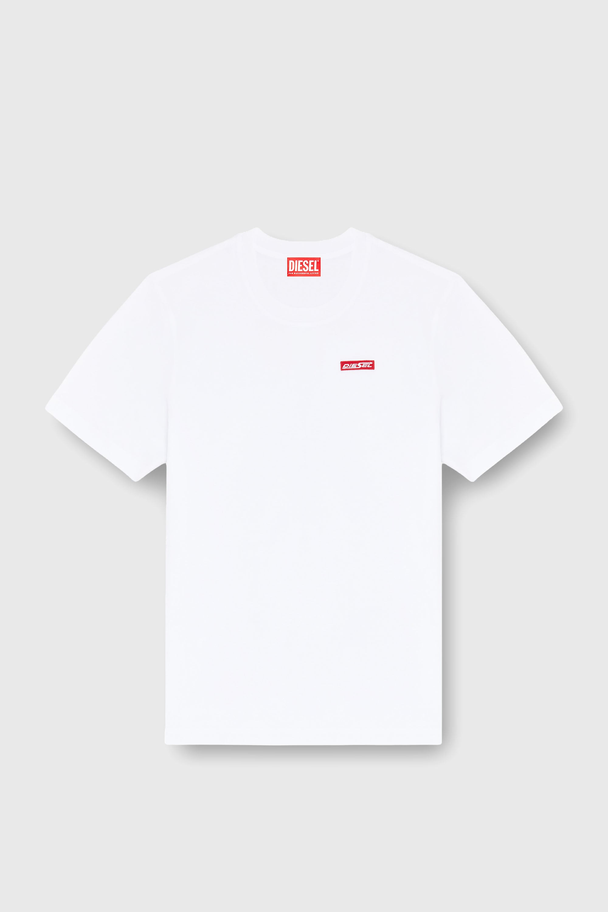 Diesel - T-ADJUST-AA12, Man's Cotton T-shirt with logo patch in White - 2