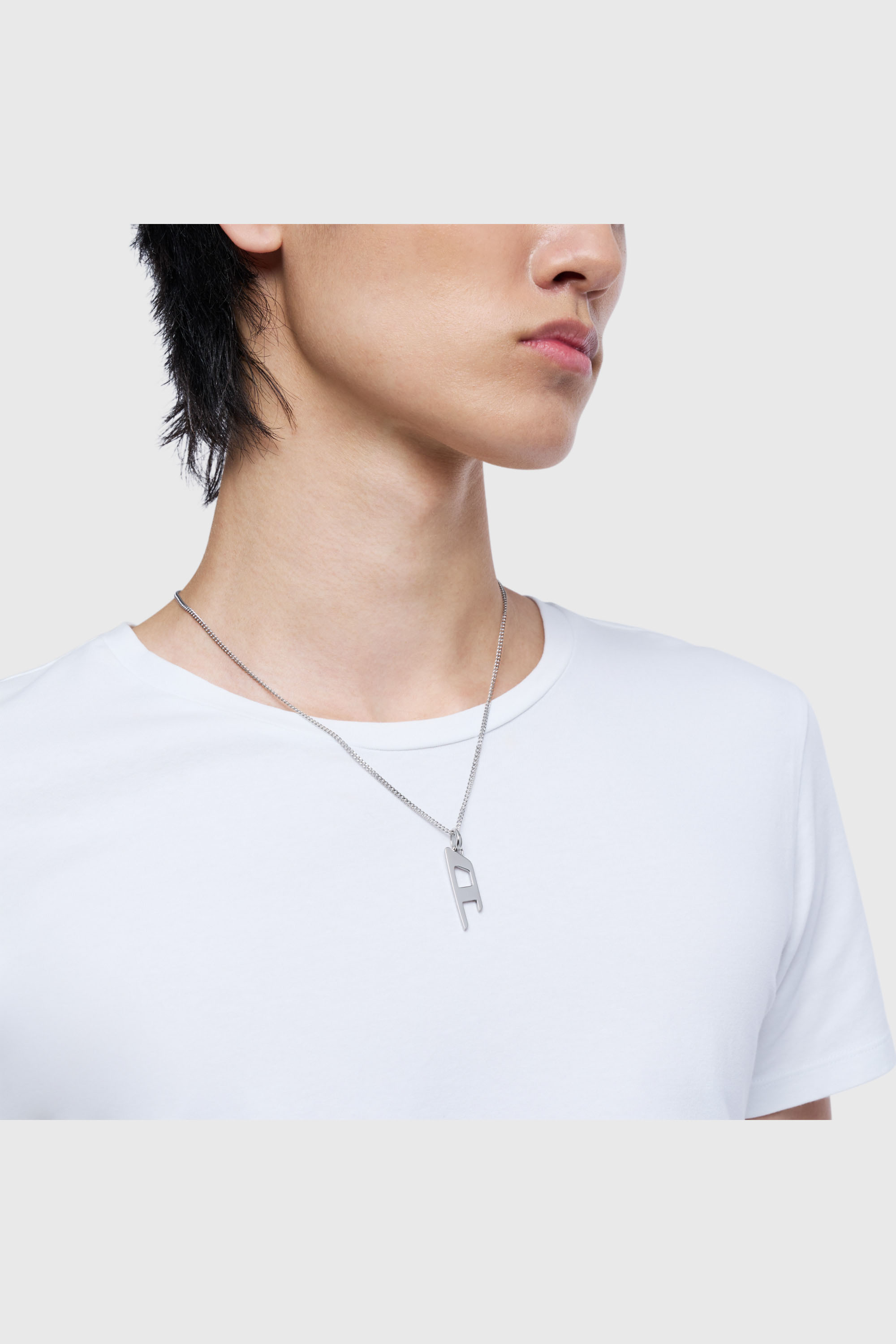 Diesel - DX1625040 JEWELLERY, Unisex's Stainless steel d logo pendant necklace in Silver - 4