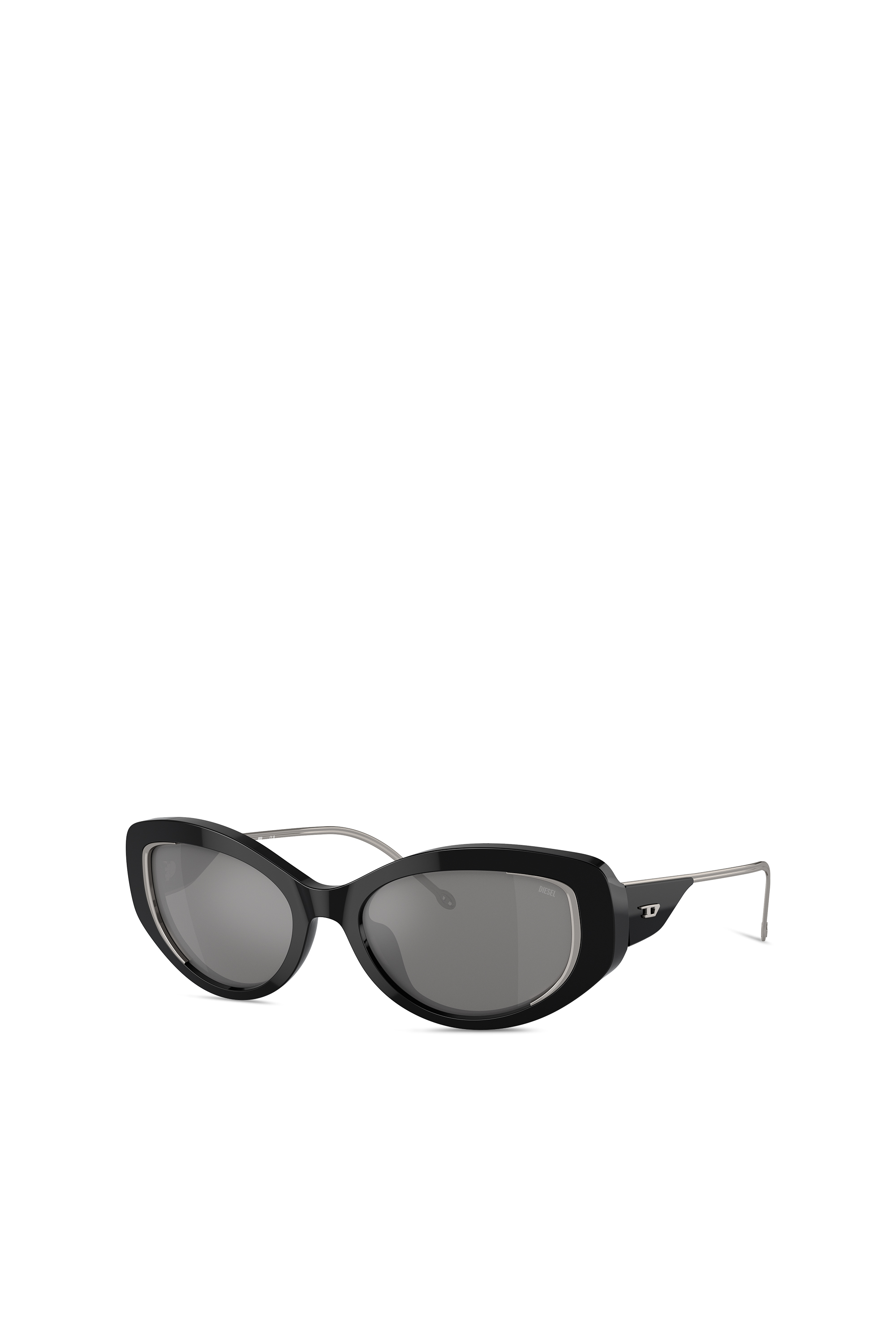 Diesel - 0DL2001 SIZE 54, Unisex's Cat-eye style sunglasses in Black/Flash mirror - 5