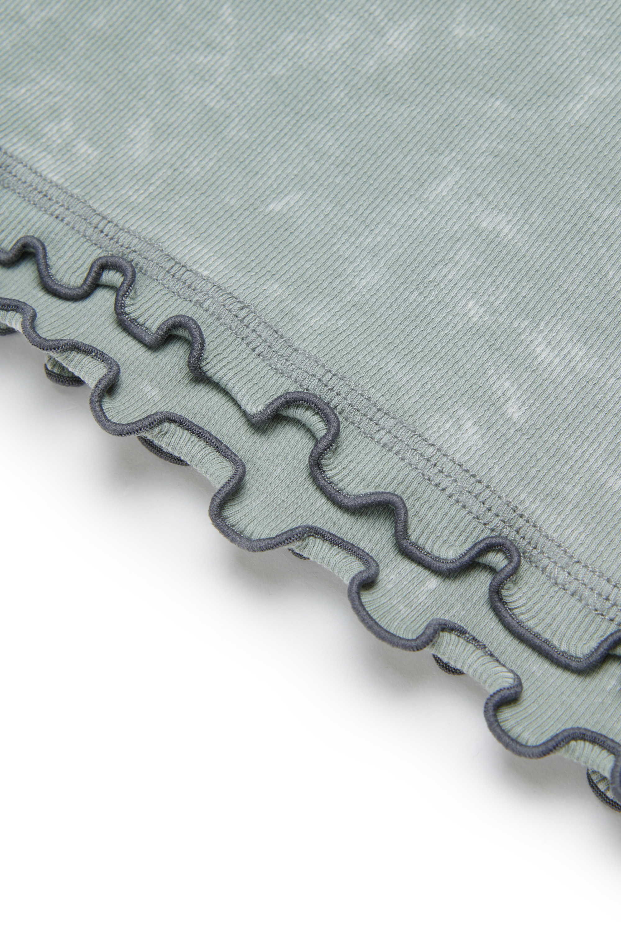 Diesel - TAILIA, Woman's Ribbed T-shirt with frills in Grey - 4