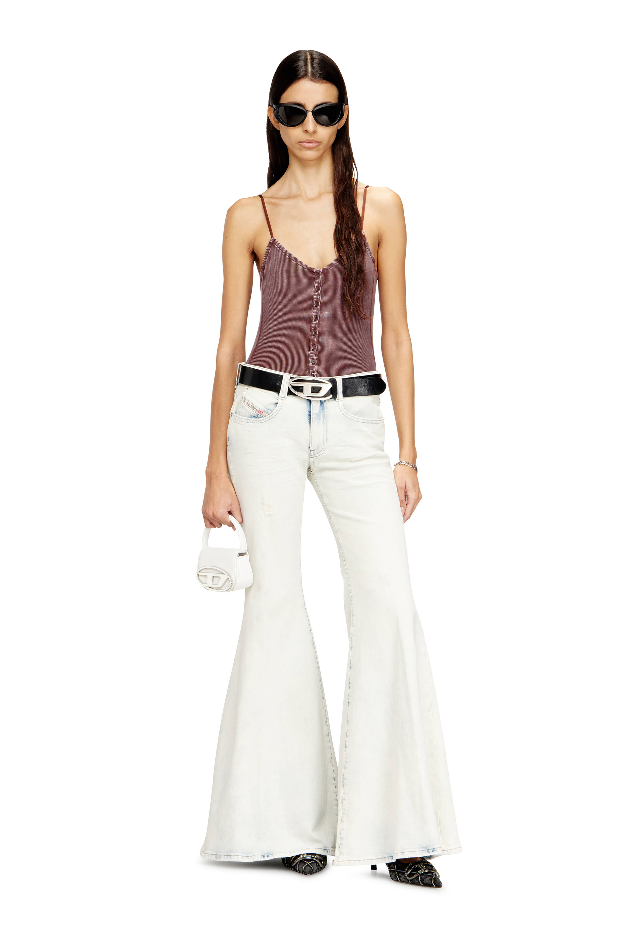 Diesel - 1DR XS, Woman's 1DR XS-Iconic mini bag with D logo plaque in White - 6