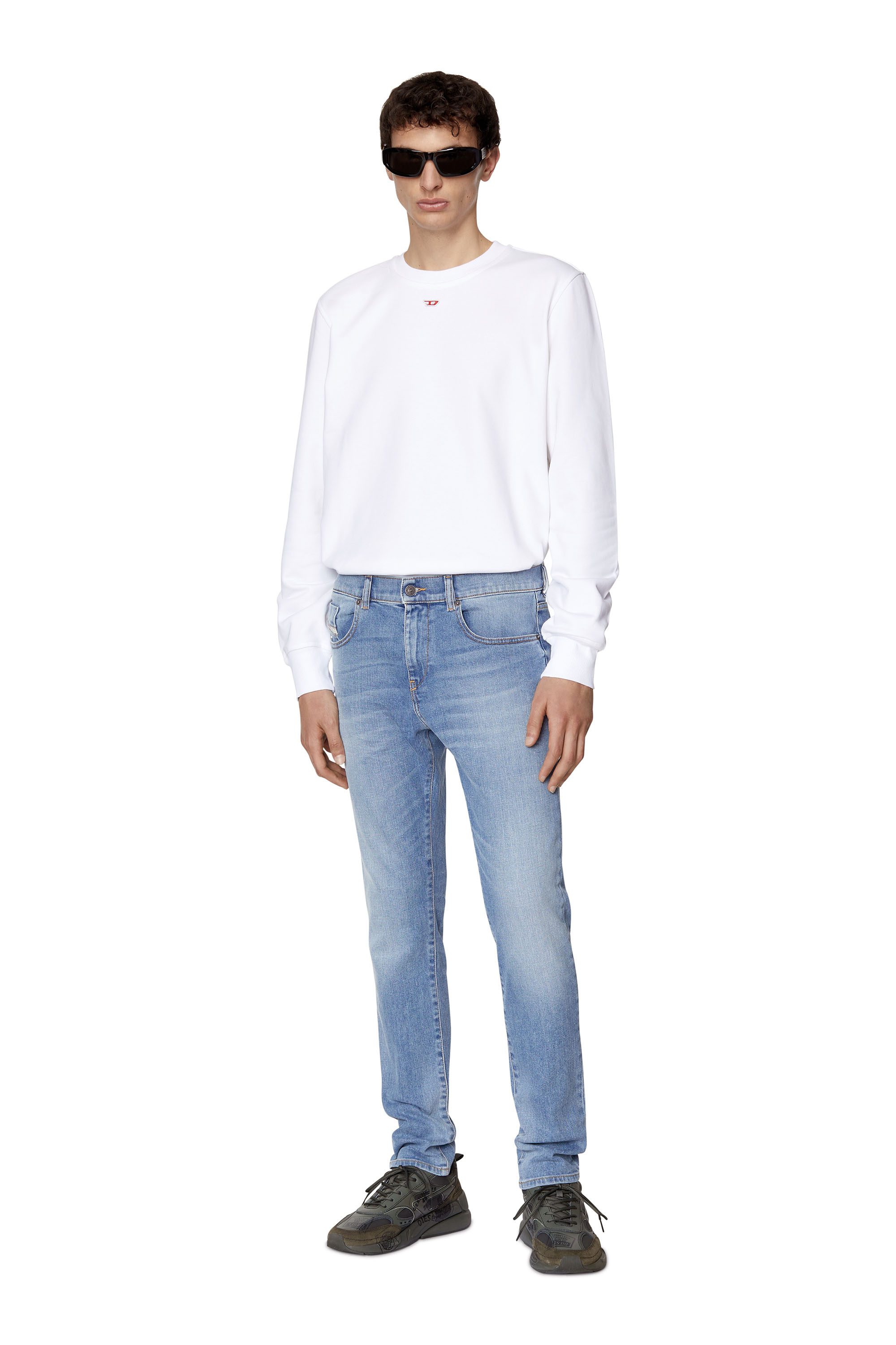 Diesel - 2019 D-Strukt 09E13 Slim Jeans, Light Blue - Image 2