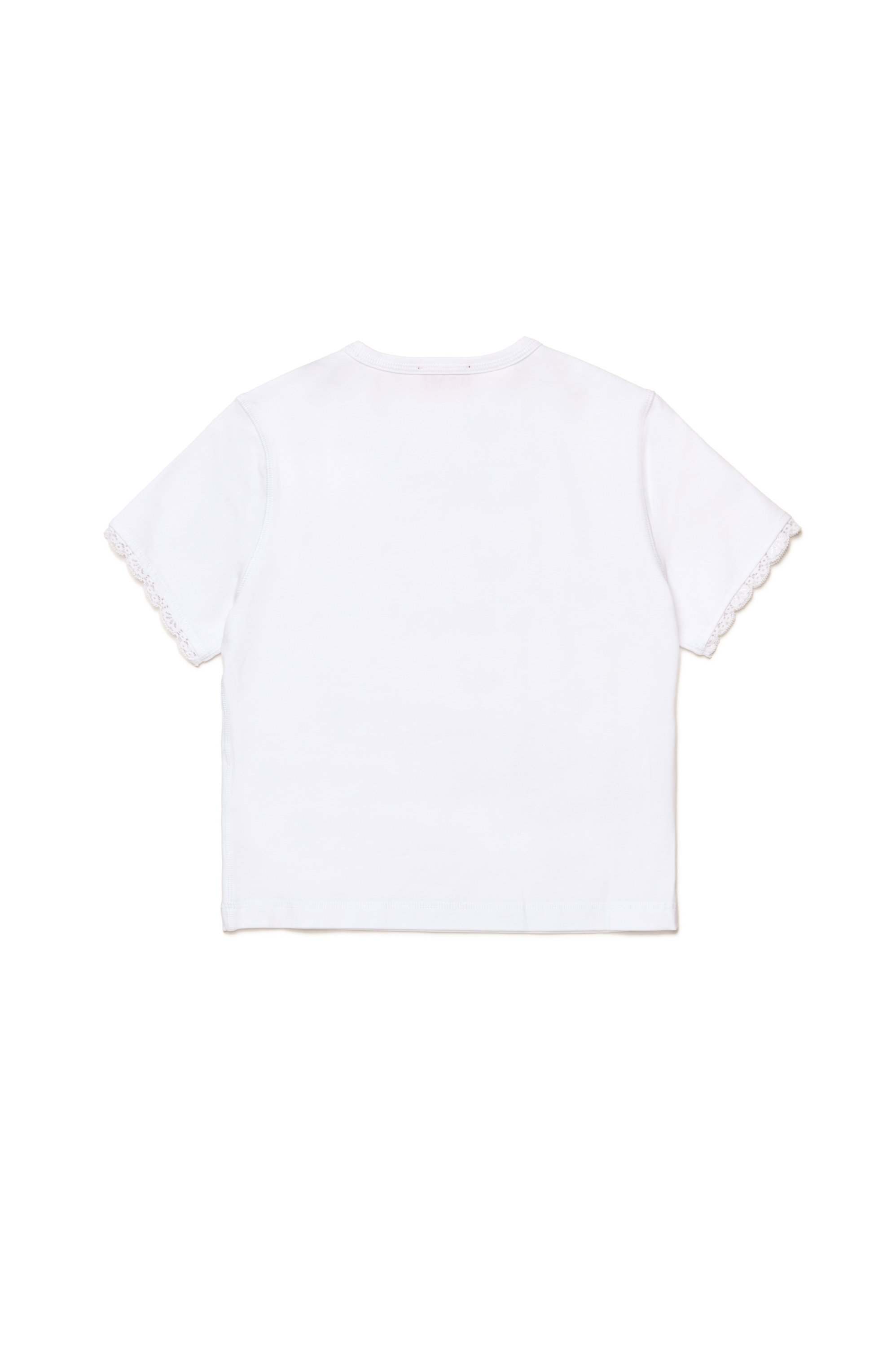 Diesel - TUNCUTIELACE, Woman's T-shirt with lace sleeve trims in White - 2