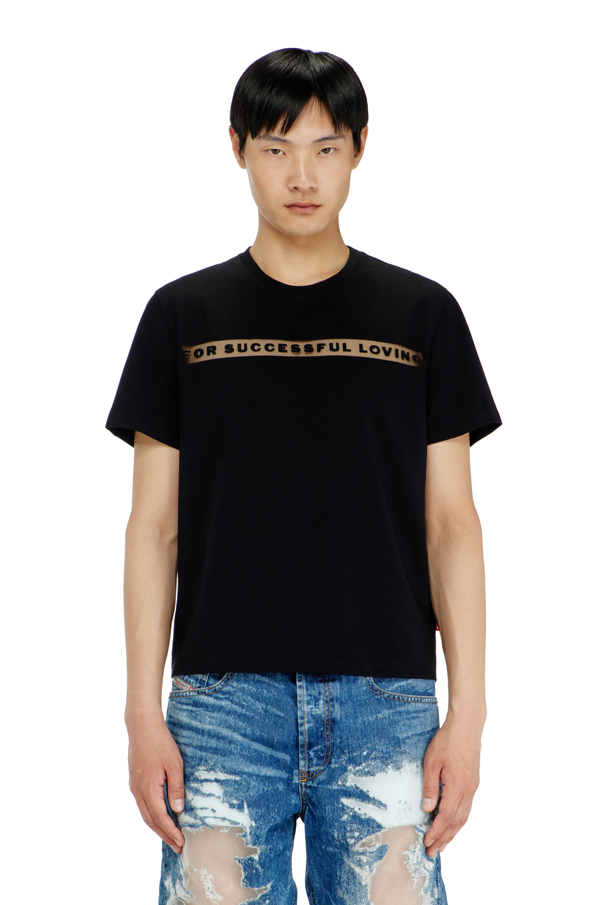 Diesel - PR-T-NOTS-CHI-R, Unisex's T-shirt with For Successful Loving logo in Black - 2