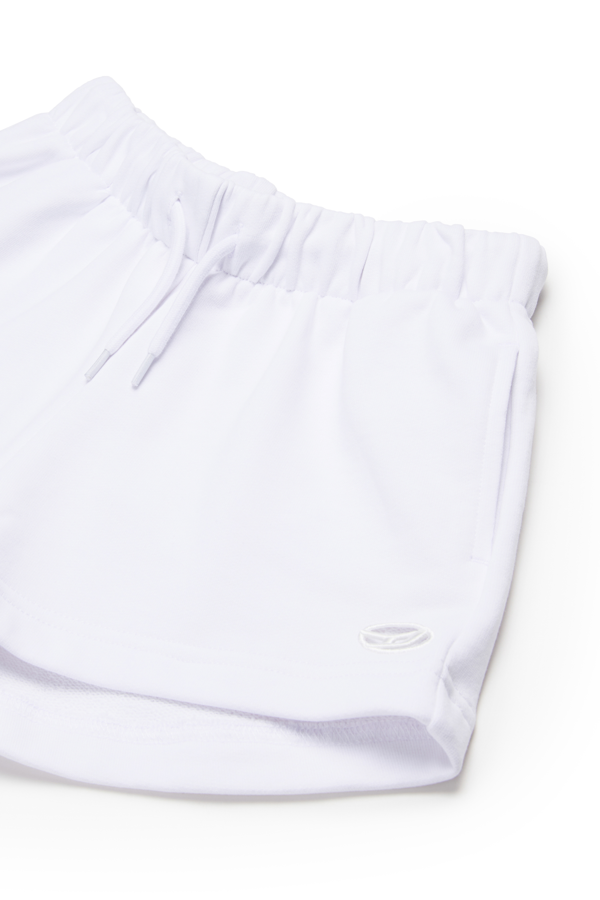 Diesel - PAGL, Woman's Sweat shorts with cut-out Oval D logo in White - 3