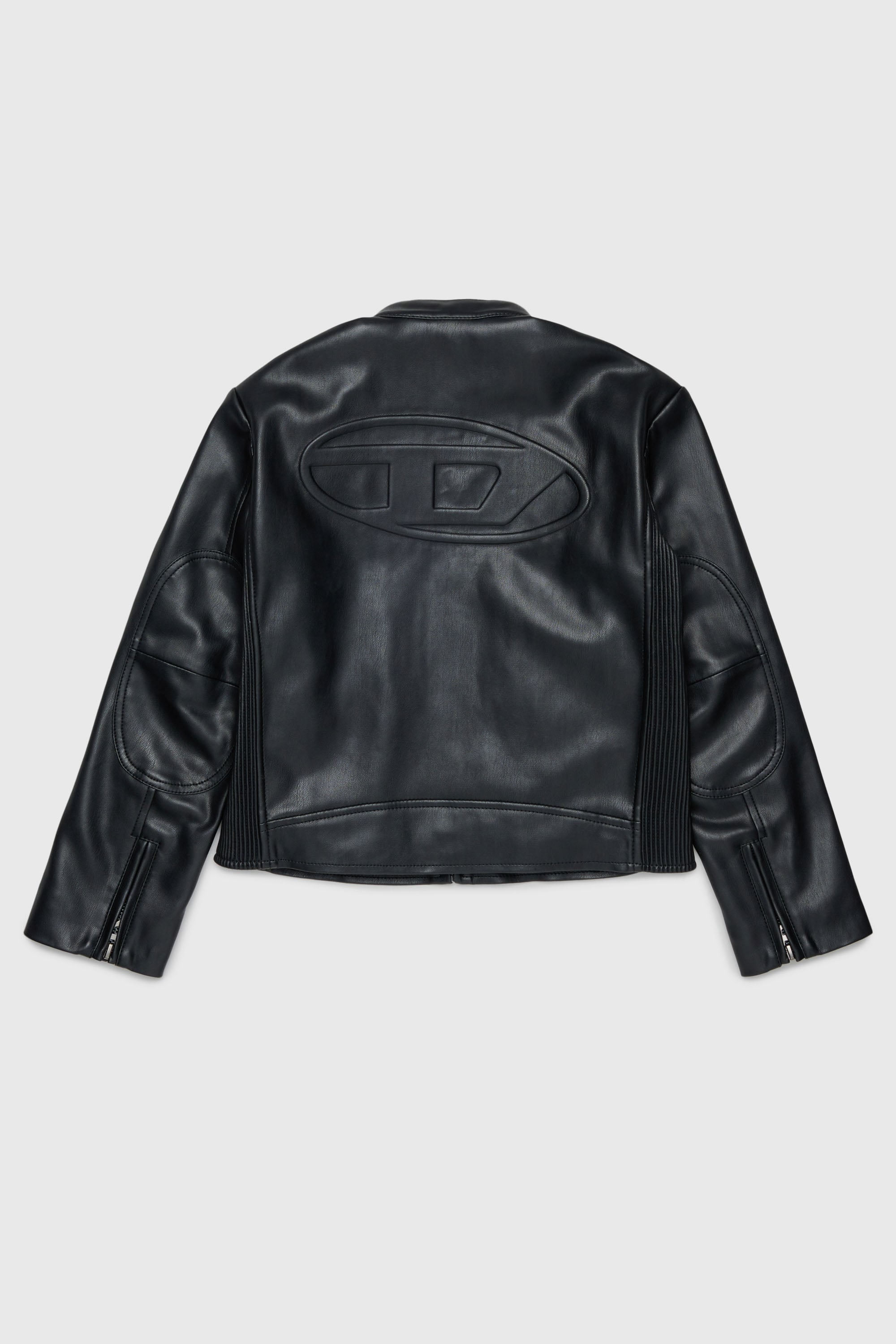 Diesel - JEMBY, Man's Biker jacket with embossed Oval D logo in Black - 2