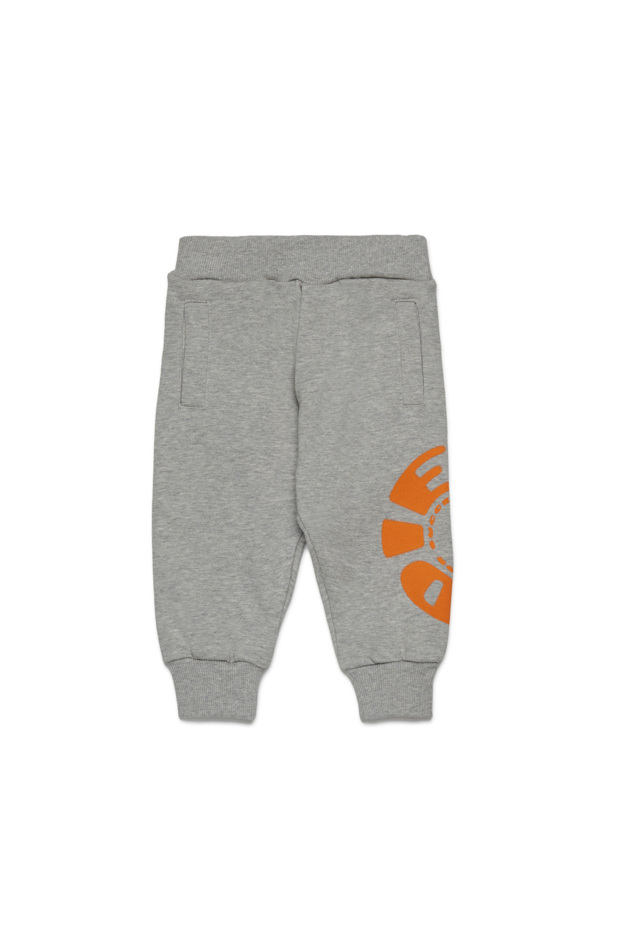 Diesel - PRAVONB, Man's Cotton pants with printed logo in Grey - 1