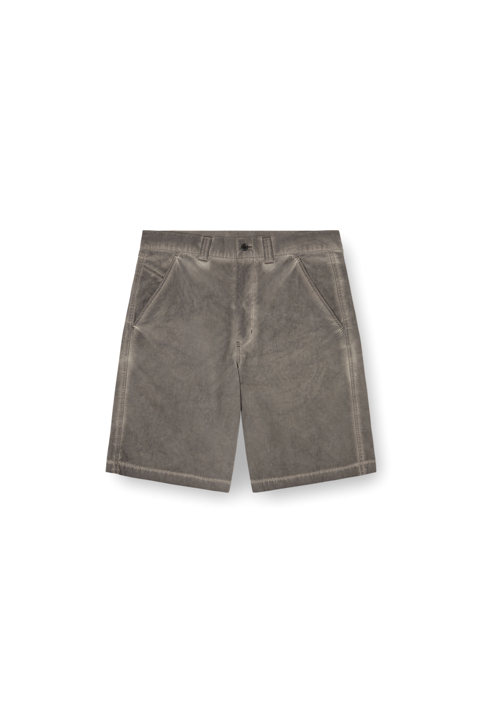 Diesel - P-HANT-CHINO-SHORT-TREAT, Man's Nylon-cotton shorts with pigment dye in Grey - 2