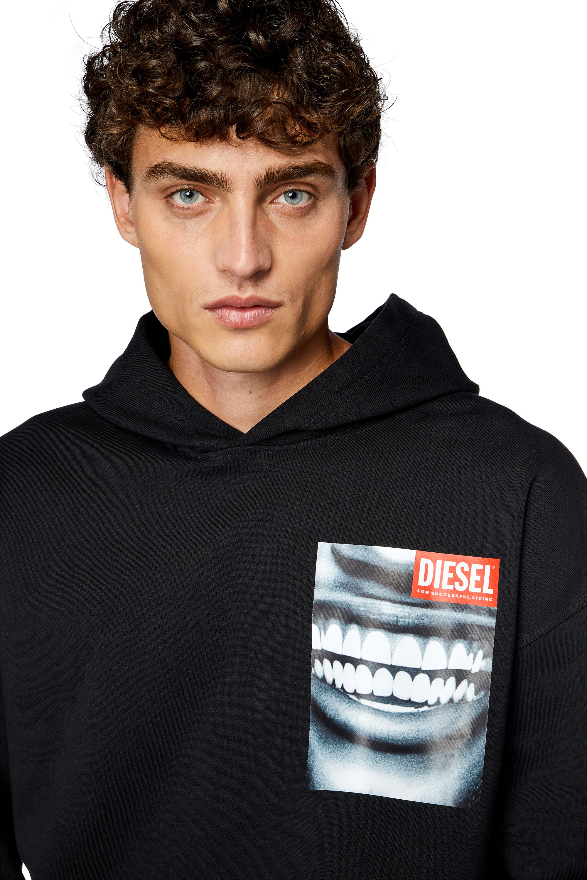 Diesel - S-NABEL-HOOD-FACE, Black - Image 3