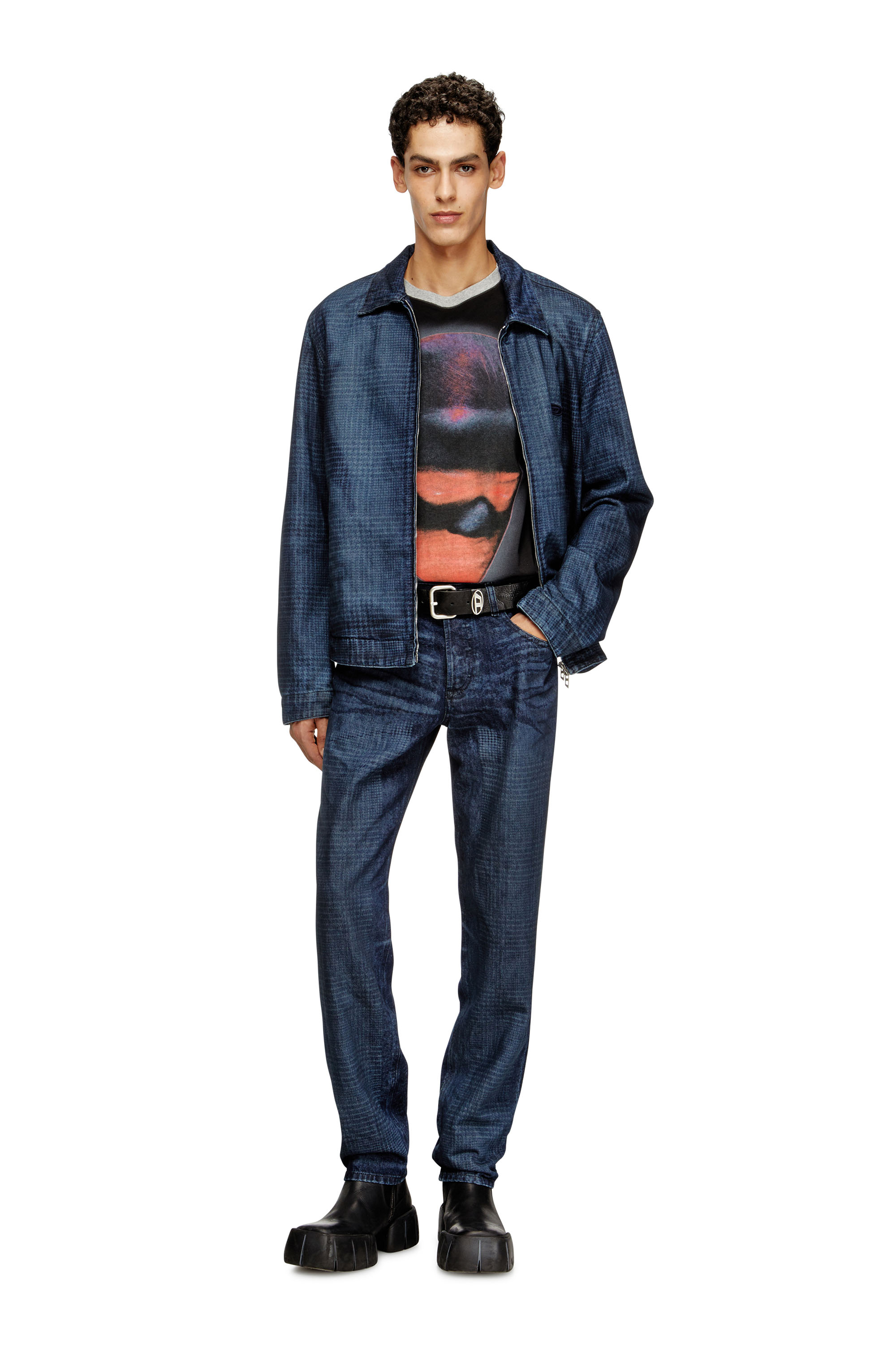 Regular Jeans 2023 D-Finitive 007CV, Dark Blue Diesel - Man's Regular Jeans 2023 D-Finitive 007CV, Dark Blue - 1