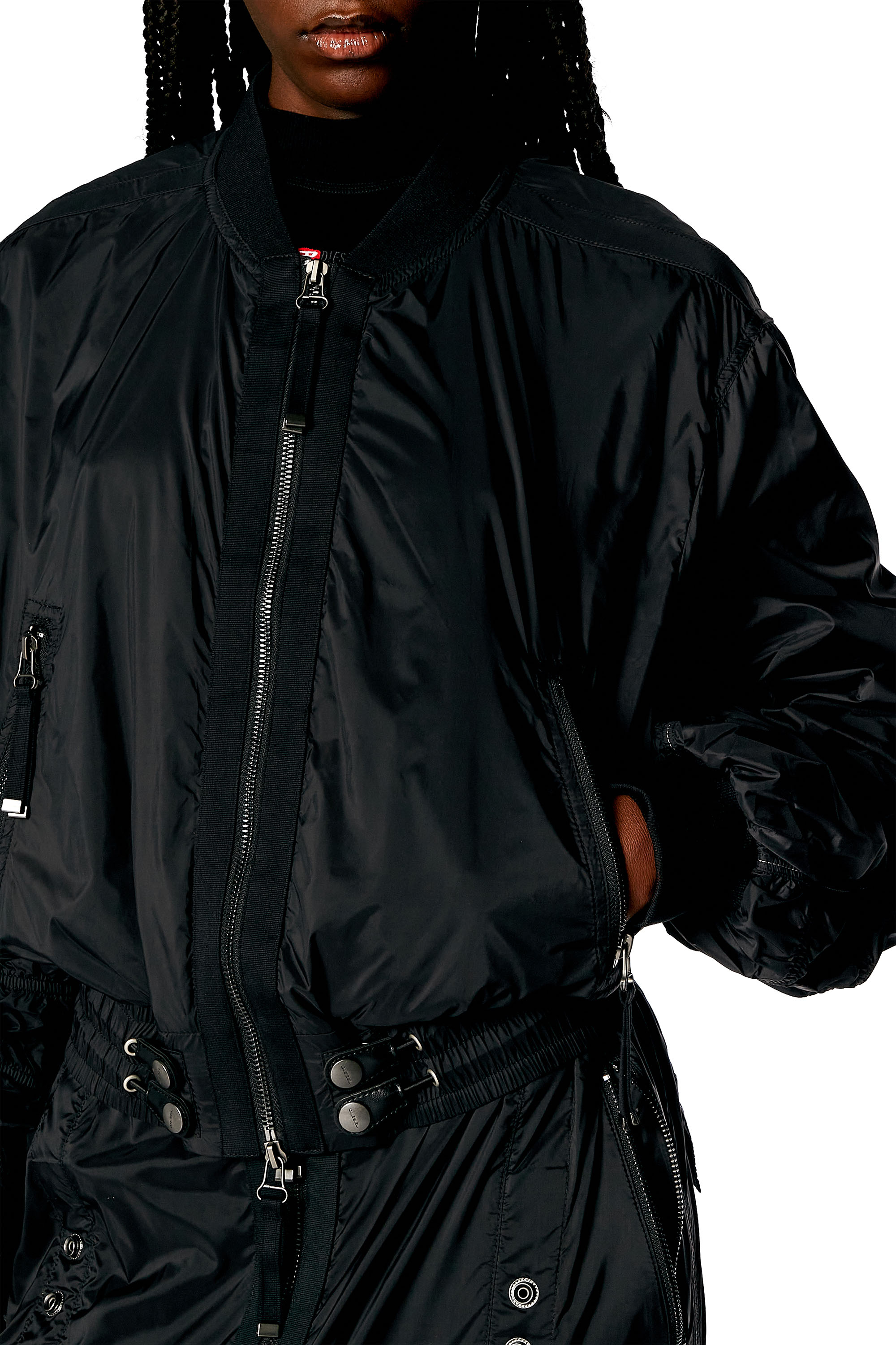 Diesel - G-NOAK, Woman Bomber jacket in light nylon in Black - Image 5